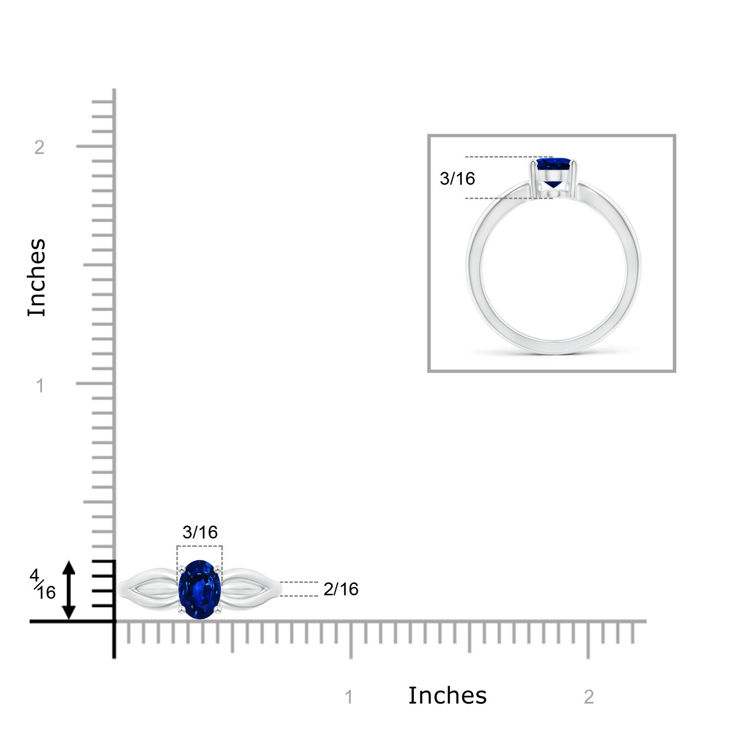 AAAA - Blue Sapphire / 0.85 CT / 14 KT White Gold