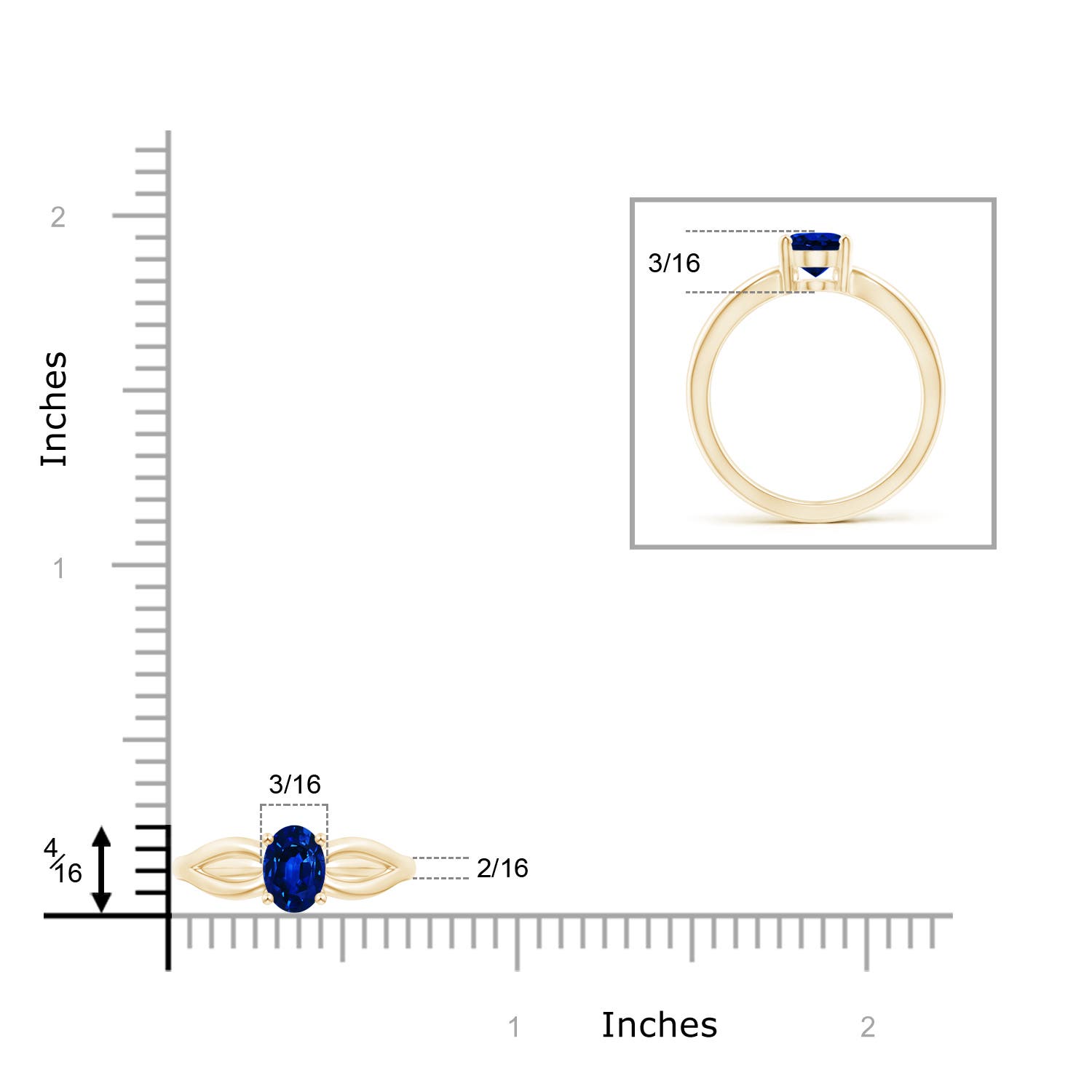 AAAA - Blue Sapphire / 0.85 CT / 14 KT Yellow Gold