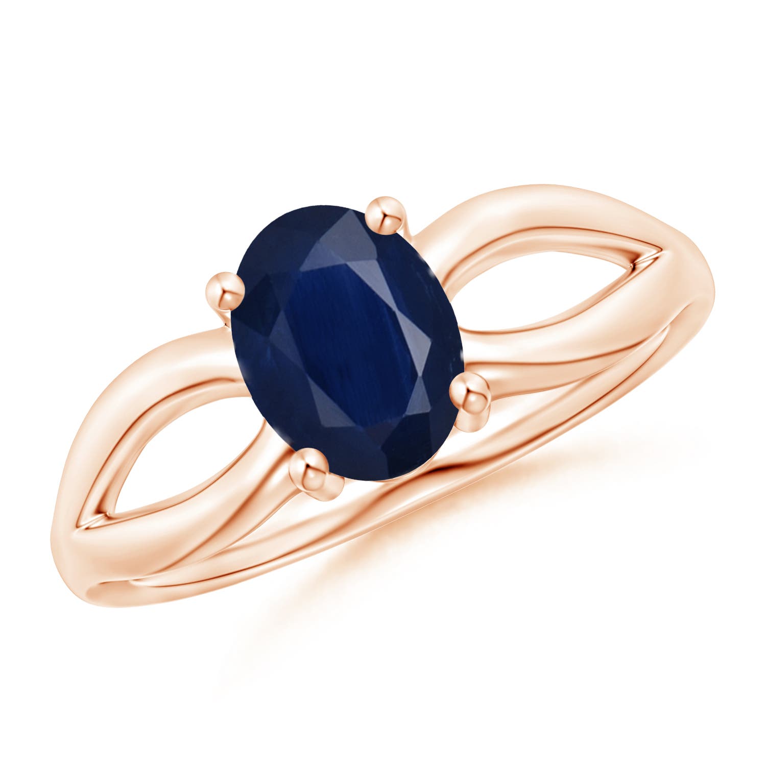 A - Blue Sapphire / 1.55 CT / 14 KT Rose Gold