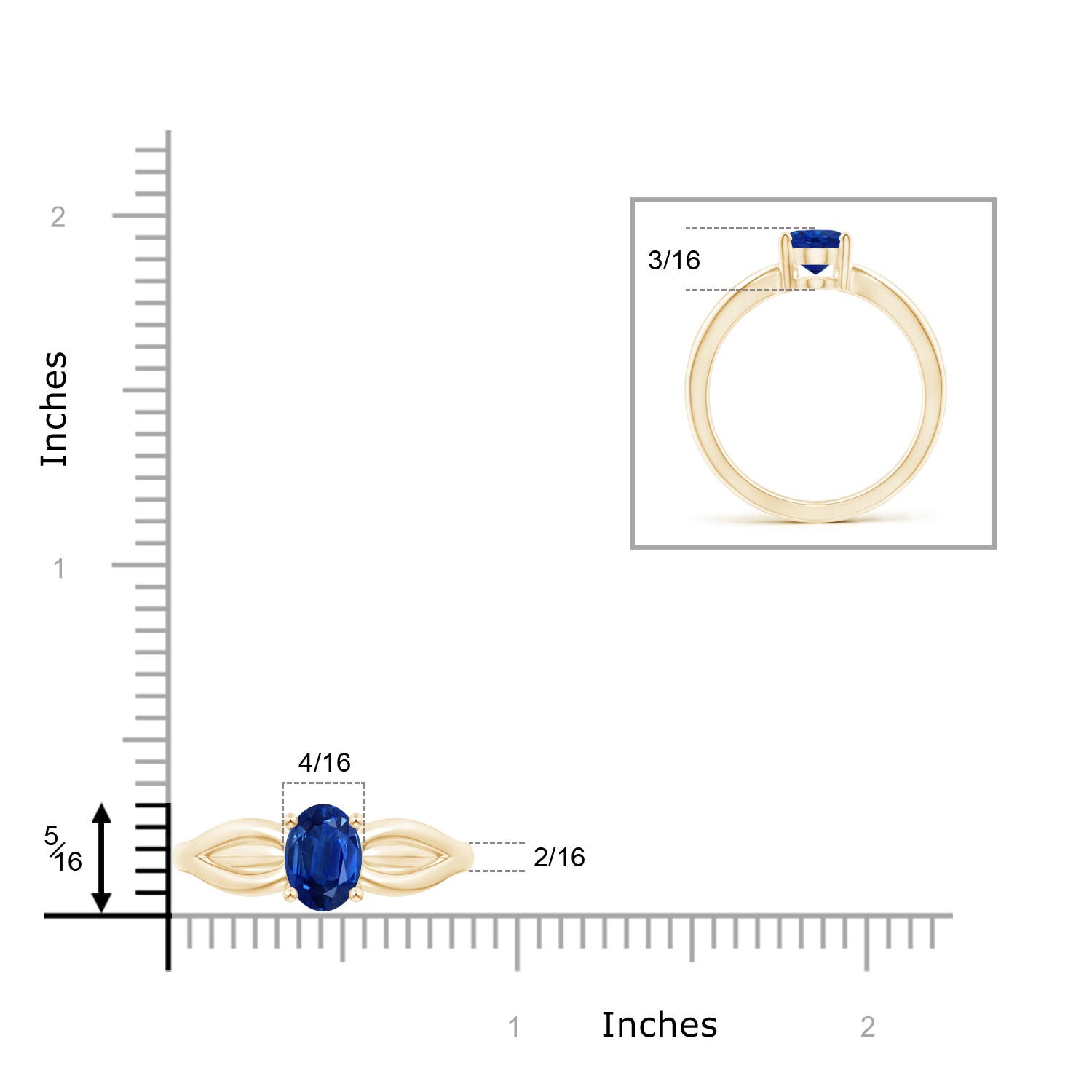 AAA - Blue Sapphire / 1.55 CT / 14 KT Yellow Gold