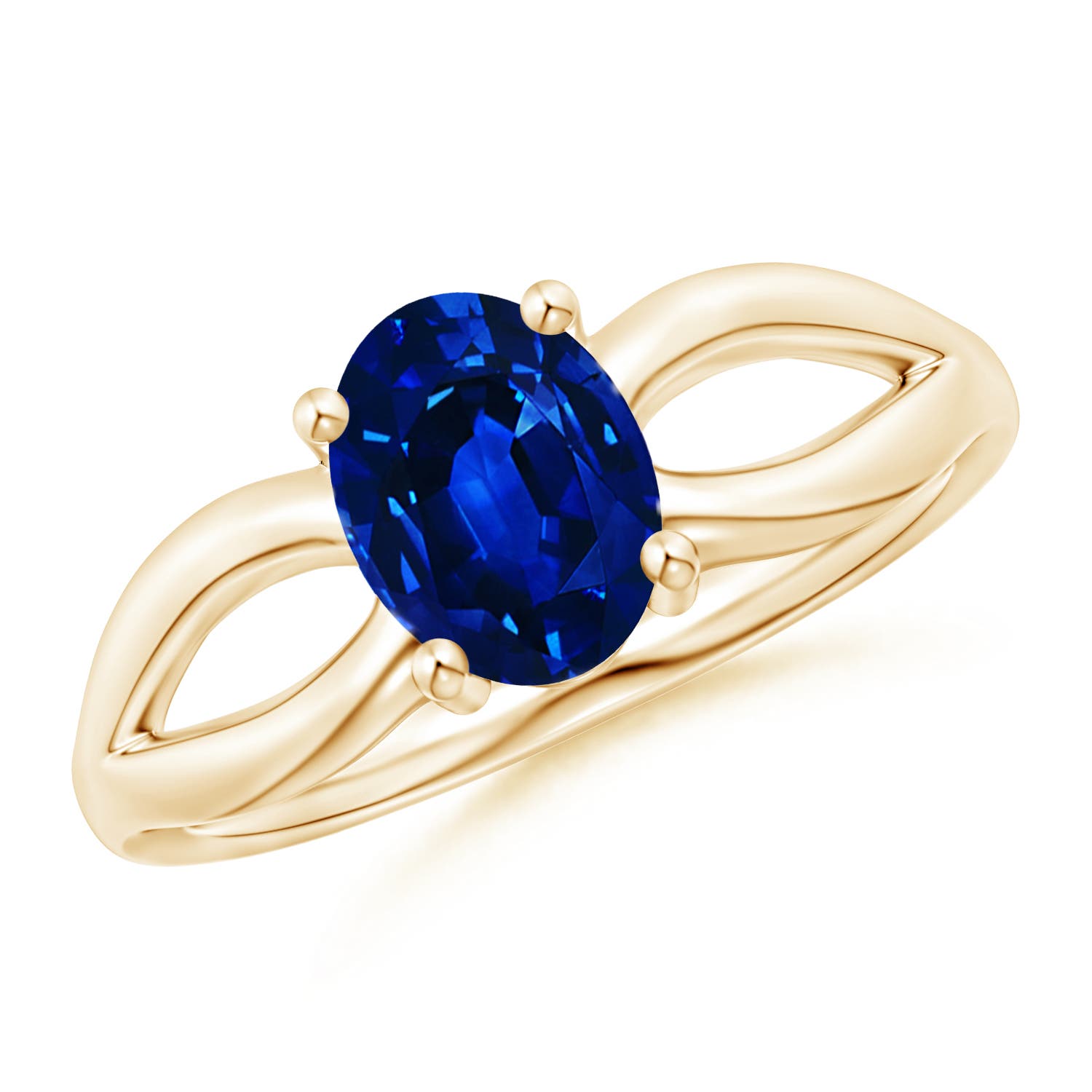 AAAA - Blue Sapphire / 1.55 CT / 14 KT Yellow Gold