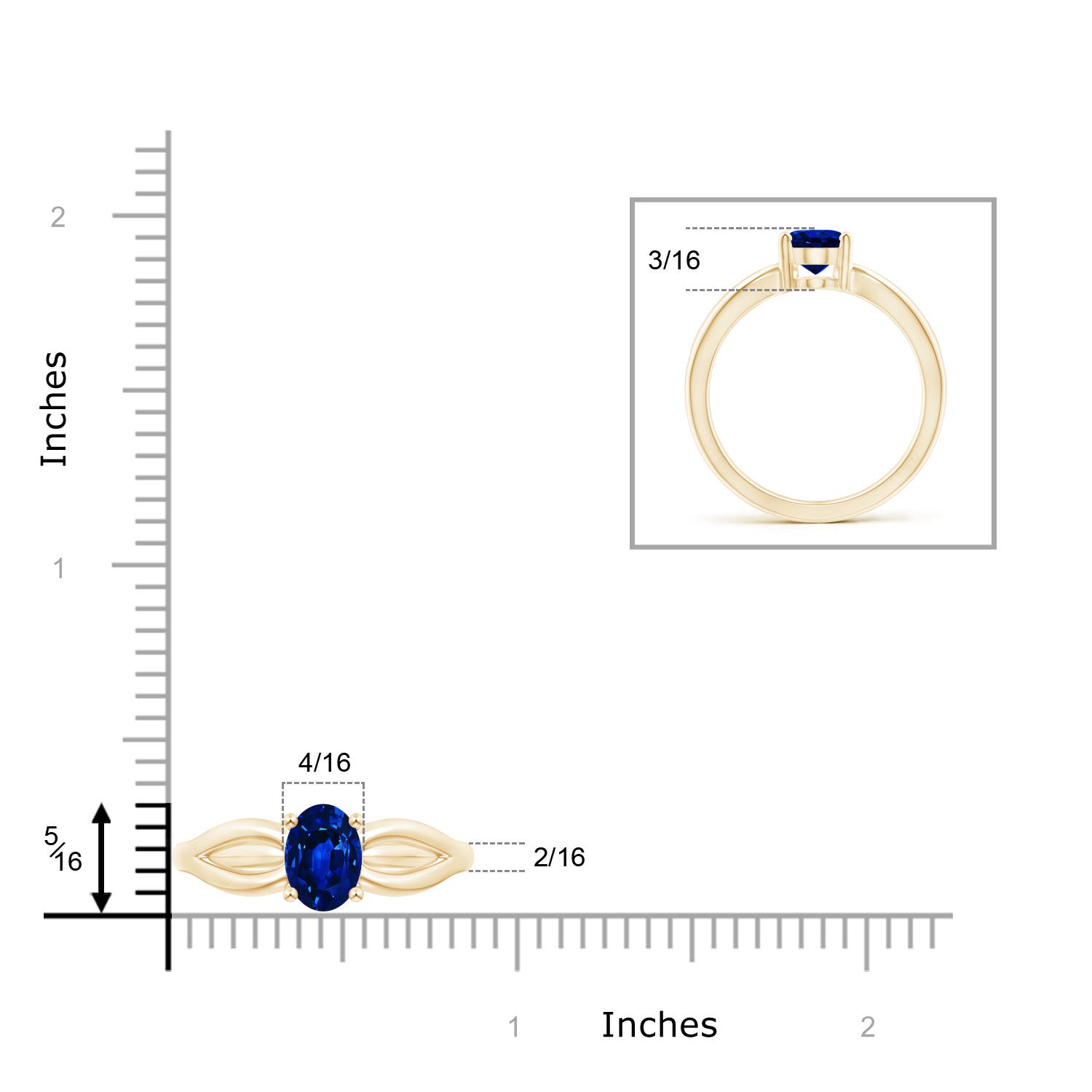 AAAA - Blue Sapphire / 1.55 CT / 14 KT Yellow Gold