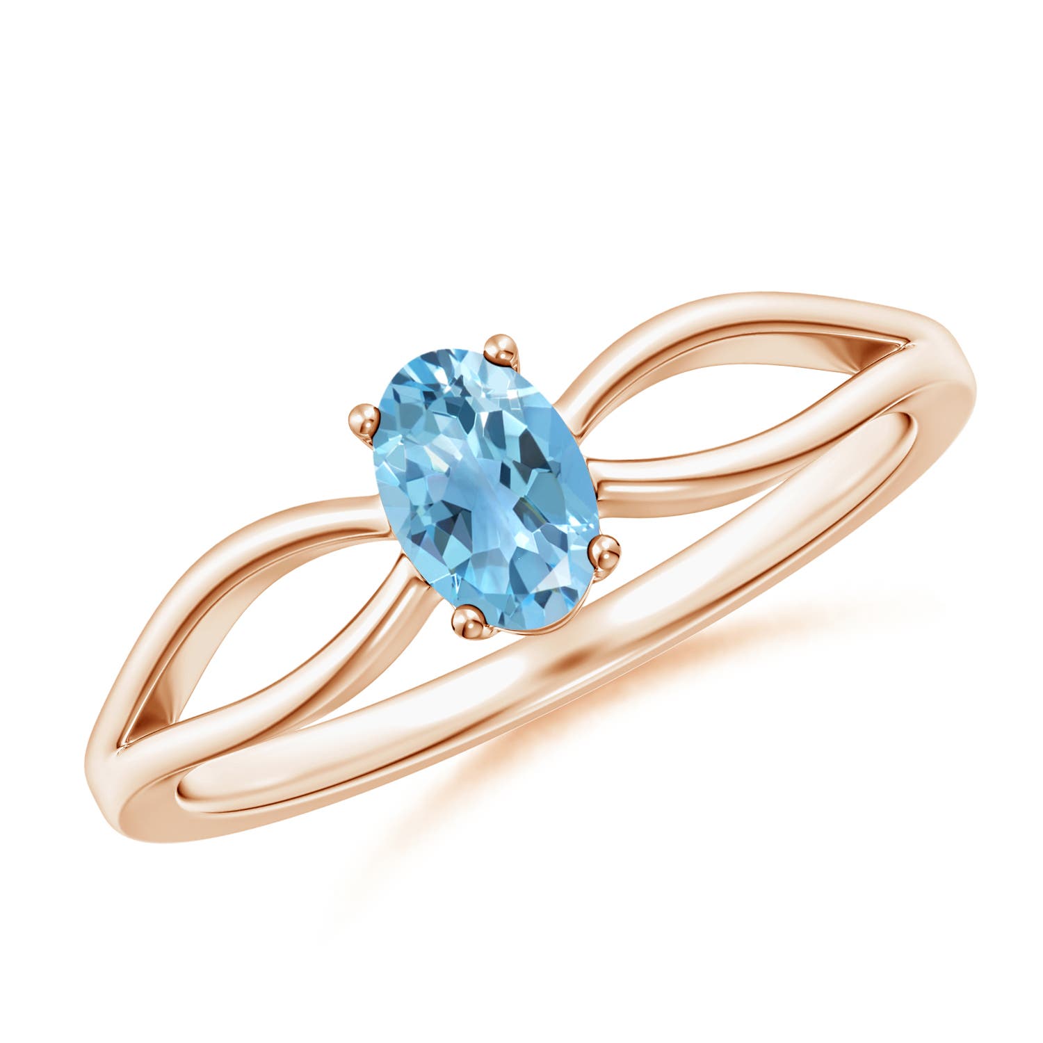 A - Swiss Blue Topaz / 0.54 CT / 14 KT Rose Gold