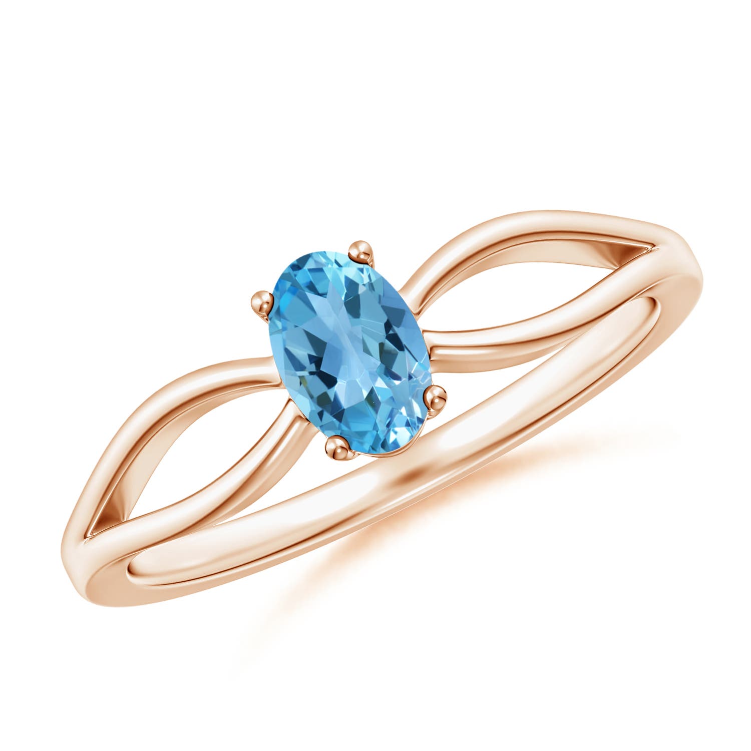 AA - Swiss Blue Topaz / 0.54 CT / 14 KT Rose Gold