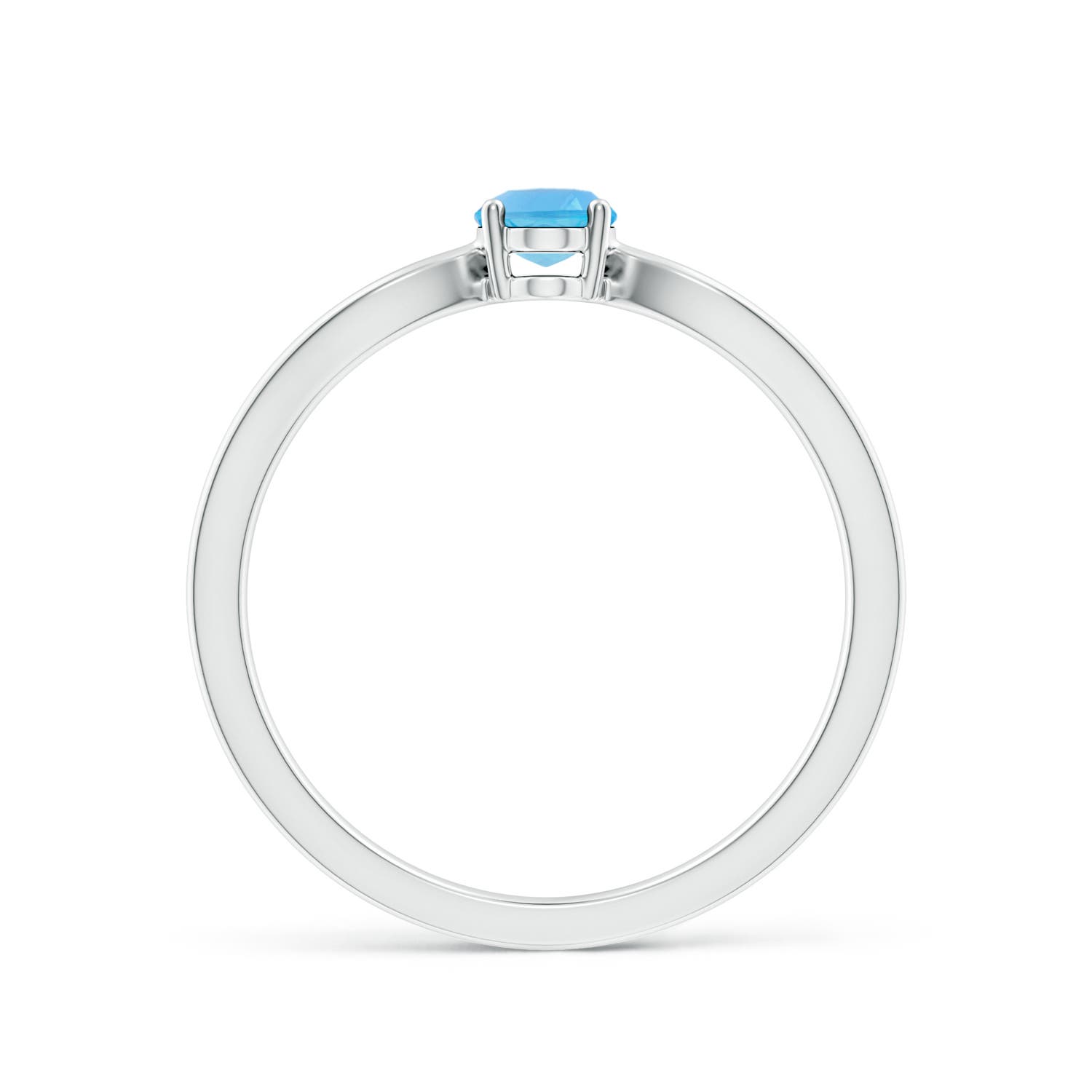 AA - Swiss Blue Topaz / 0.54 CT / 14 KT White Gold