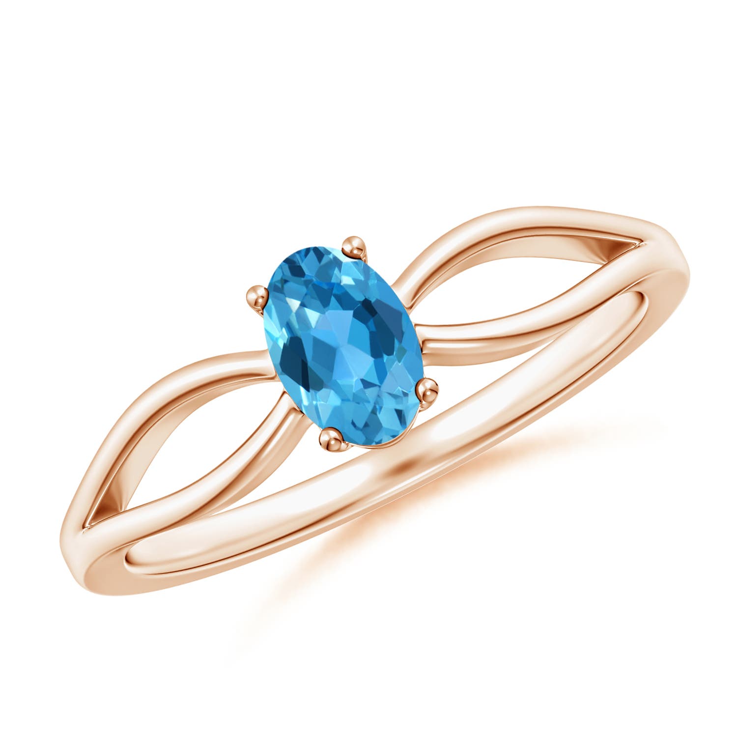 AAA - Swiss Blue Topaz / 0.54 CT / 14 KT Rose Gold