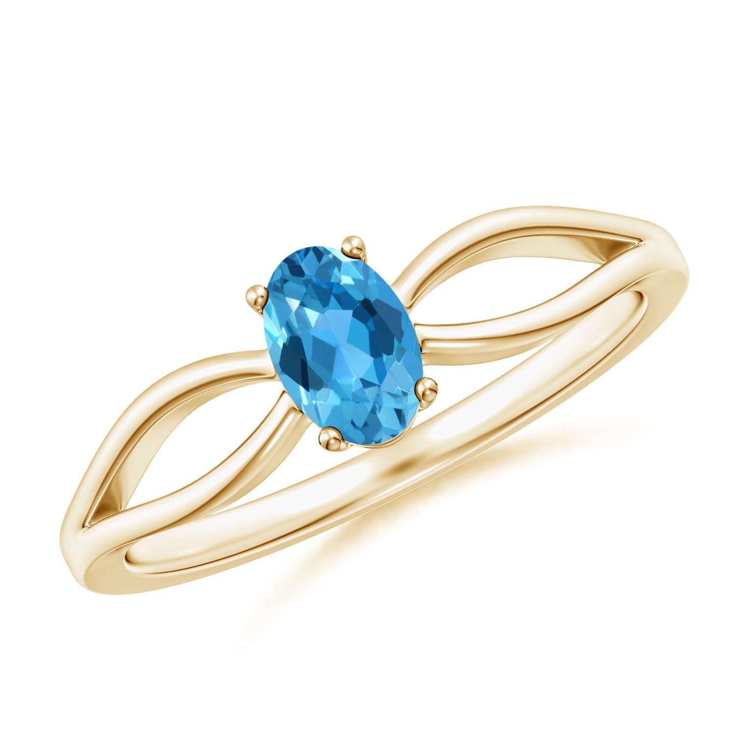 AAA - Swiss Blue Topaz / 0.54 CT / 14 KT Yellow Gold