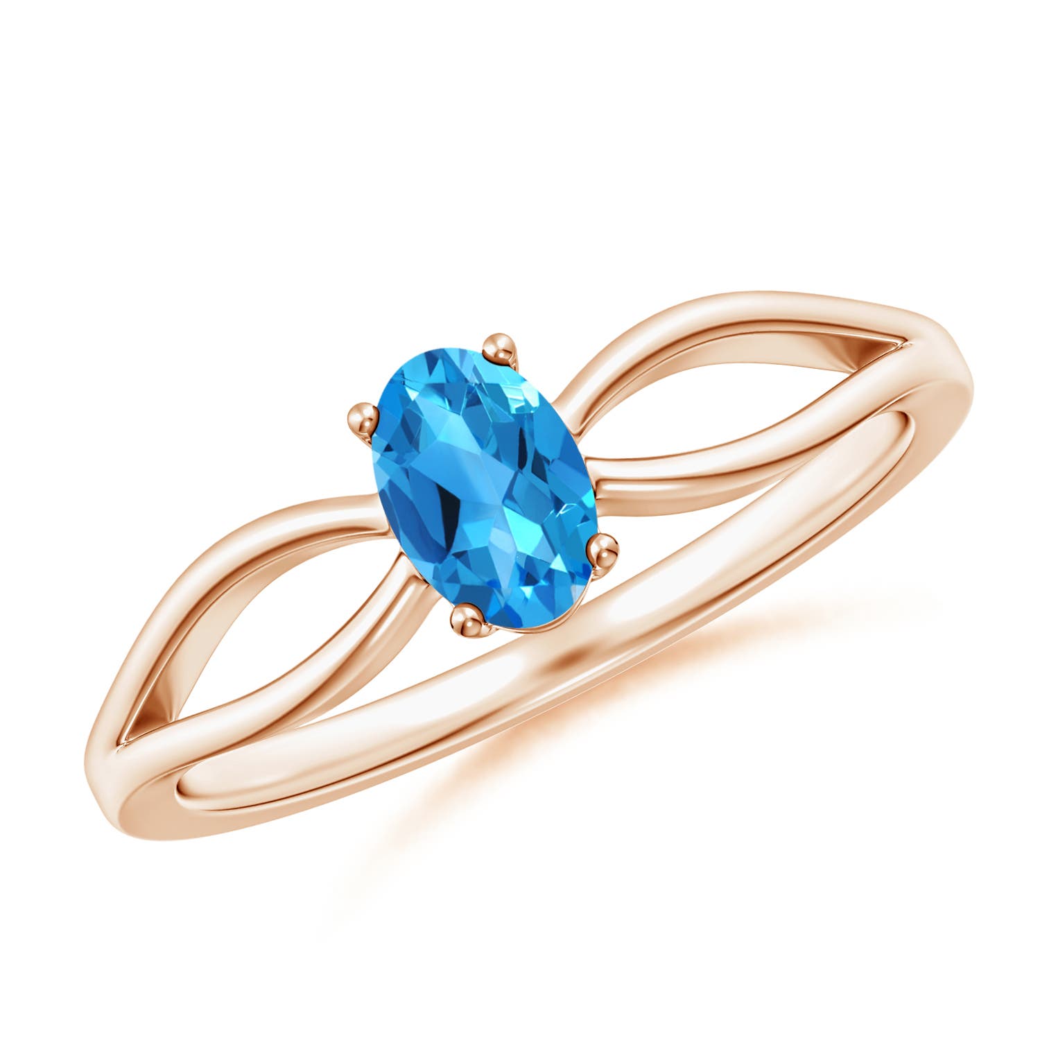 AAAA - Swiss Blue Topaz / 0.54 CT / 14 KT Rose Gold