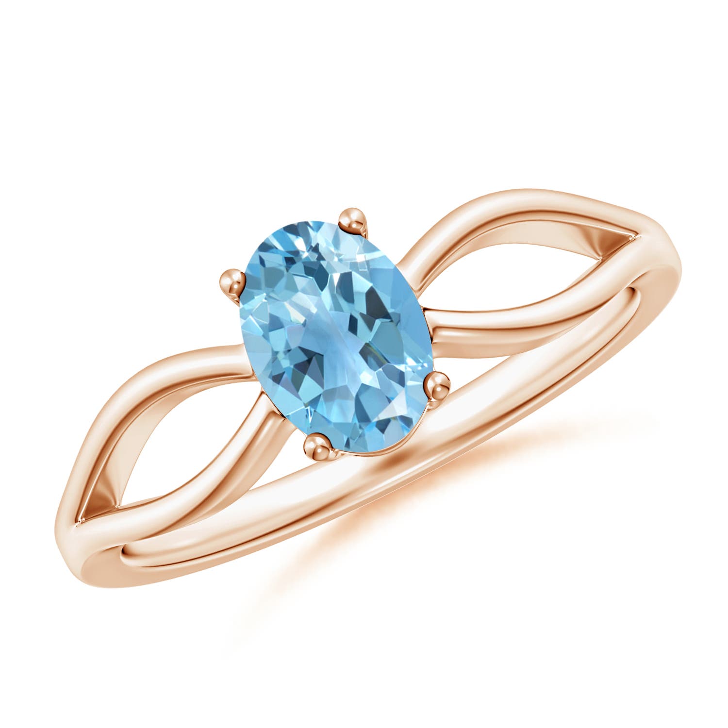 A - Swiss Blue Topaz / 0.95 CT / 14 KT Rose Gold