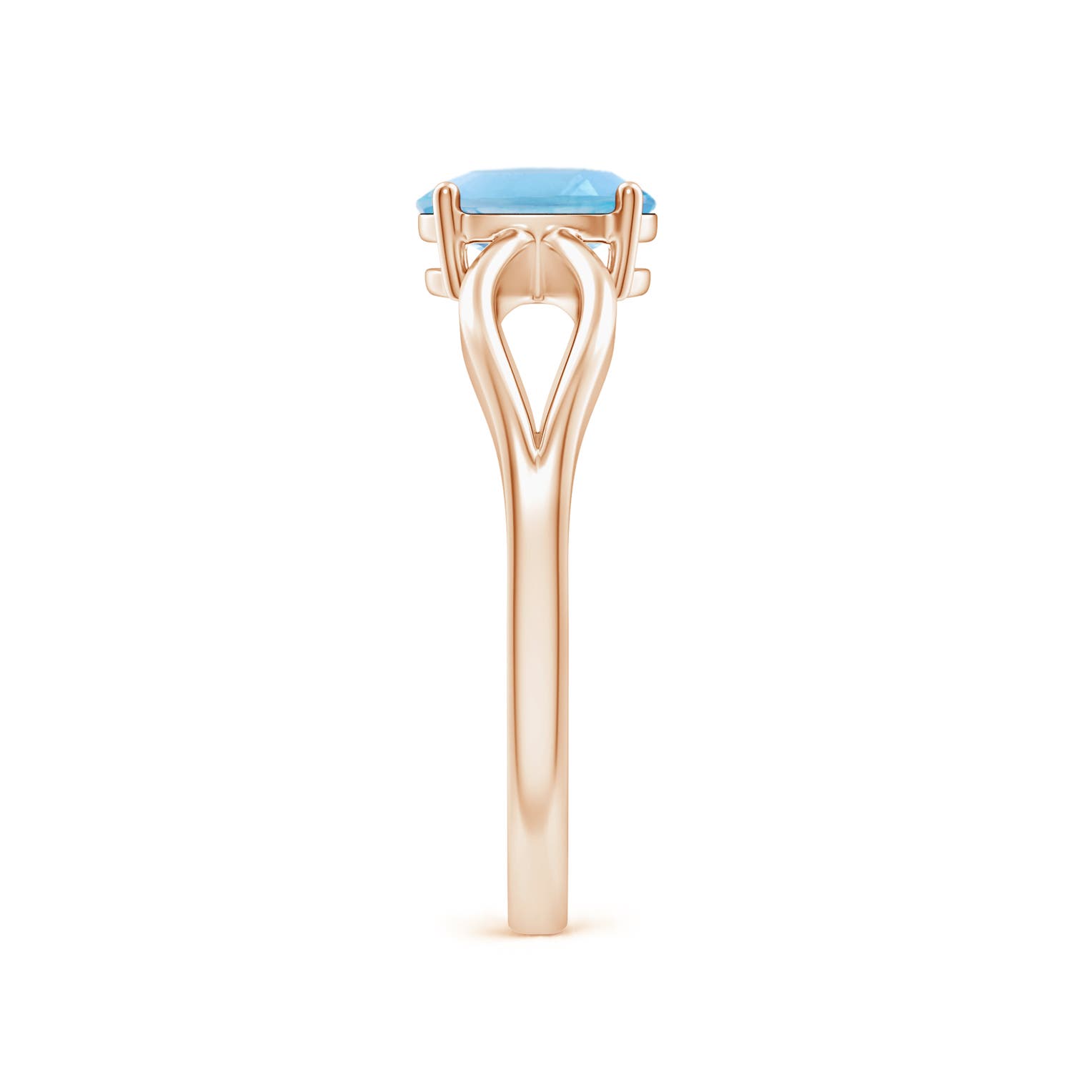 A - Swiss Blue Topaz / 0.95 CT / 14 KT Rose Gold