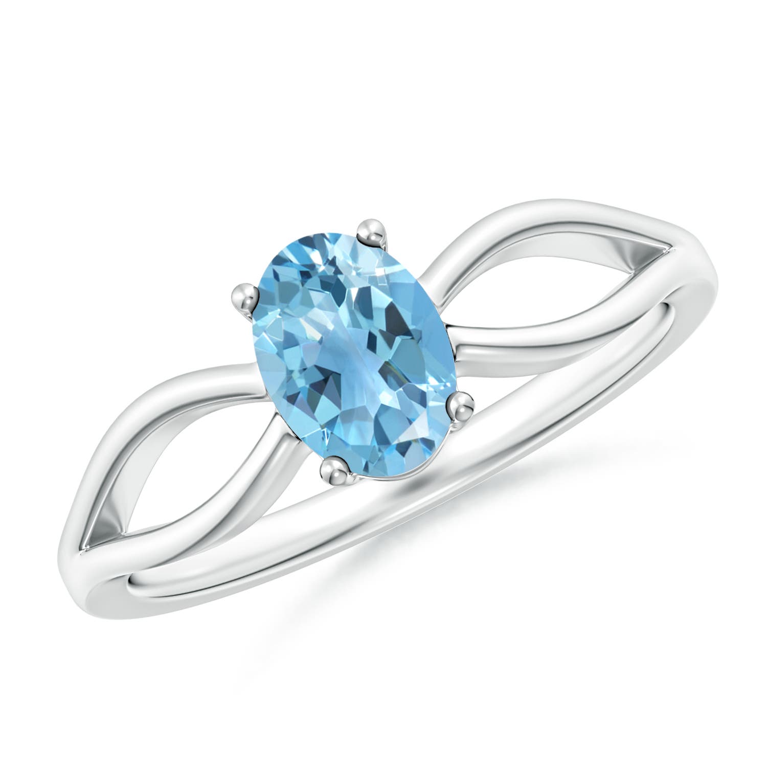 A - Swiss Blue Topaz / 0.95 CT / 14 KT White Gold