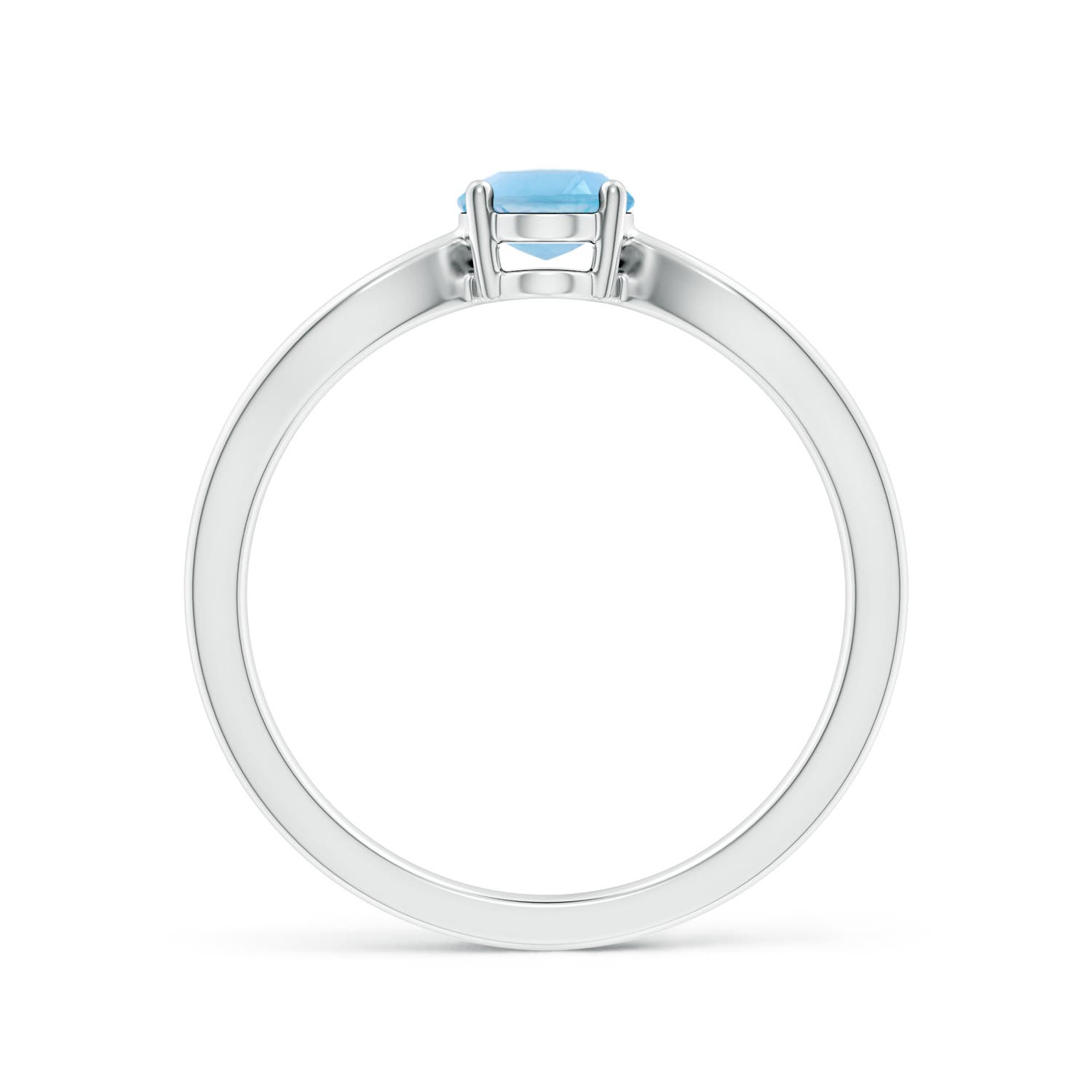 A - Swiss Blue Topaz / 0.95 CT / 14 KT White Gold