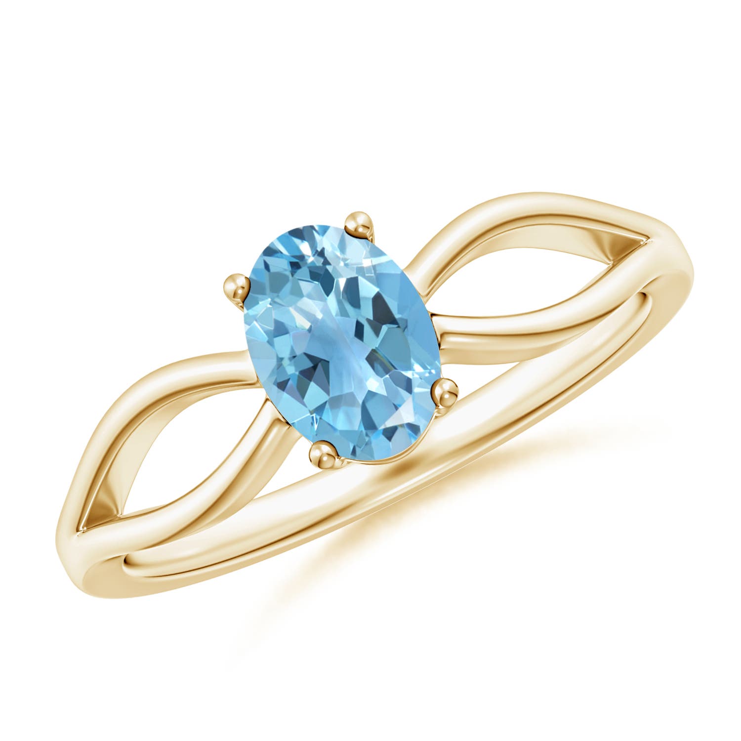 A - Swiss Blue Topaz / 0.95 CT / 14 KT Yellow Gold