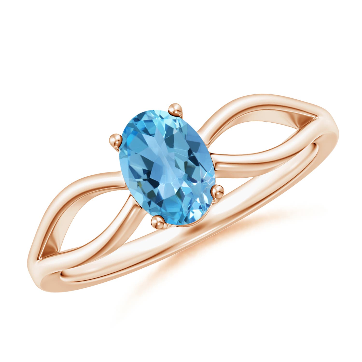 AA - Swiss Blue Topaz / 0.95 CT / 14 KT Rose Gold