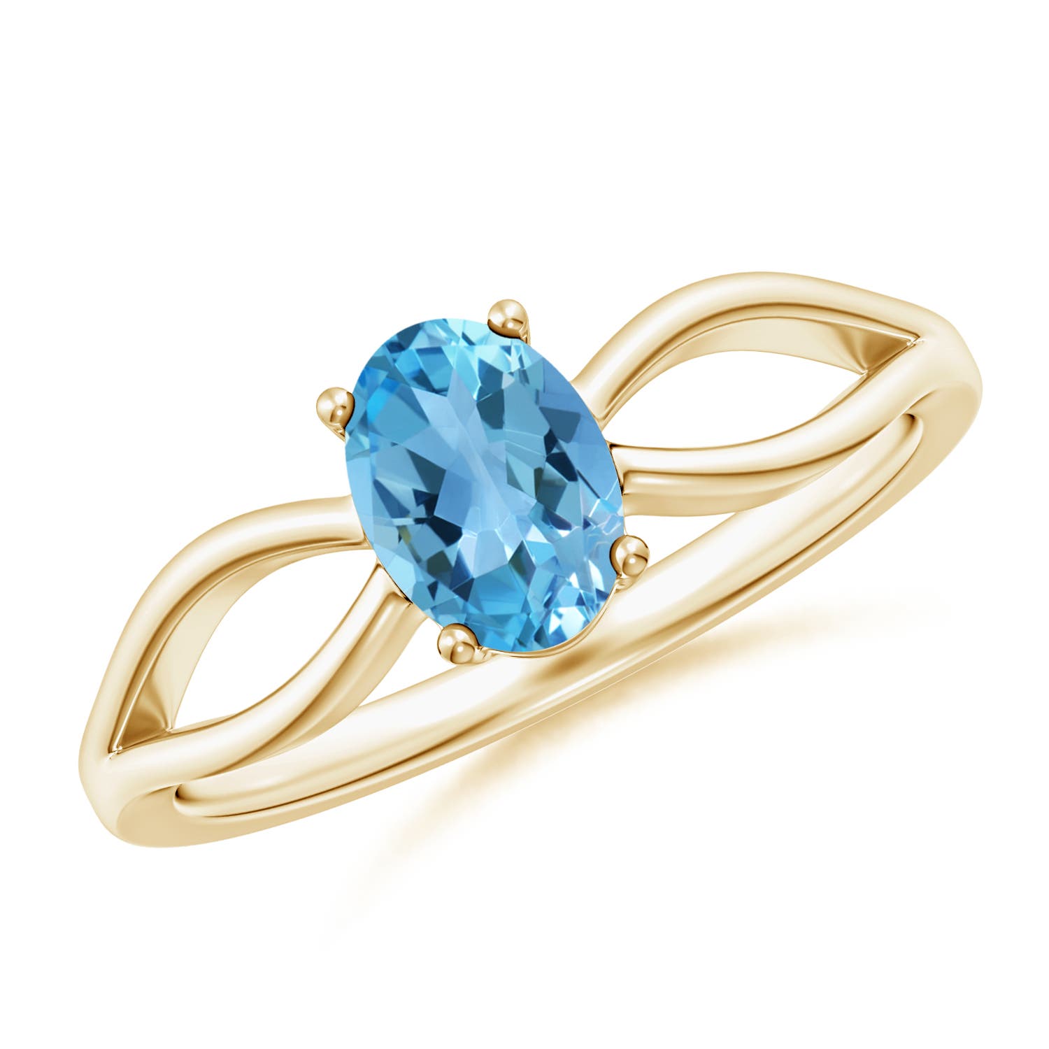 AA - Swiss Blue Topaz / 0.95 CT / 14 KT Yellow Gold