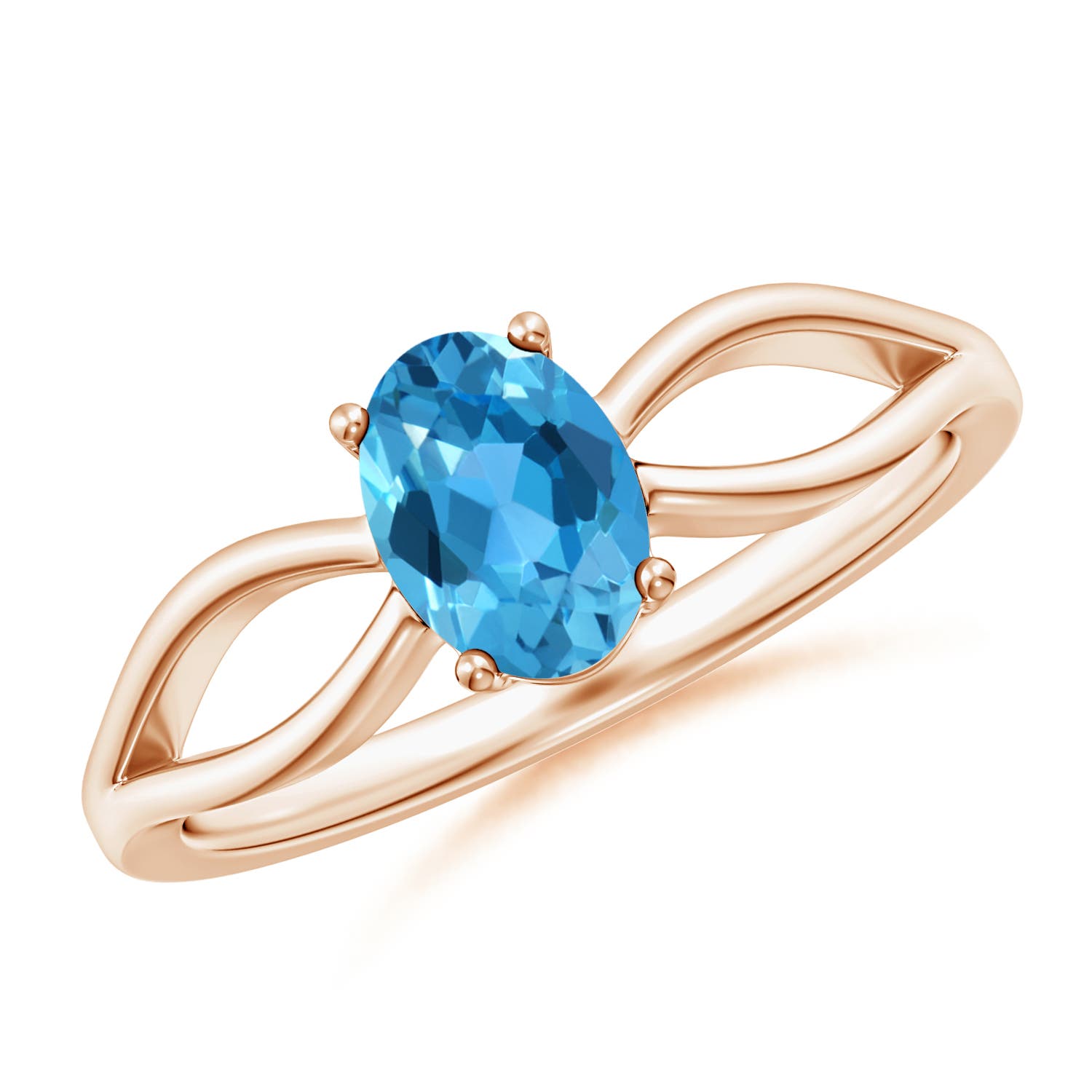 AAA - Swiss Blue Topaz / 0.95 CT / 14 KT Rose Gold