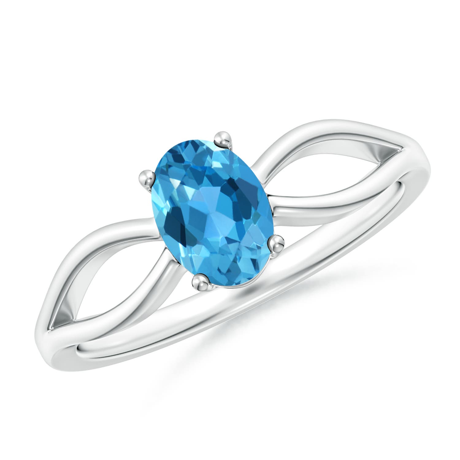 AAA - Swiss Blue Topaz / 0.95 CT / 14 KT White Gold