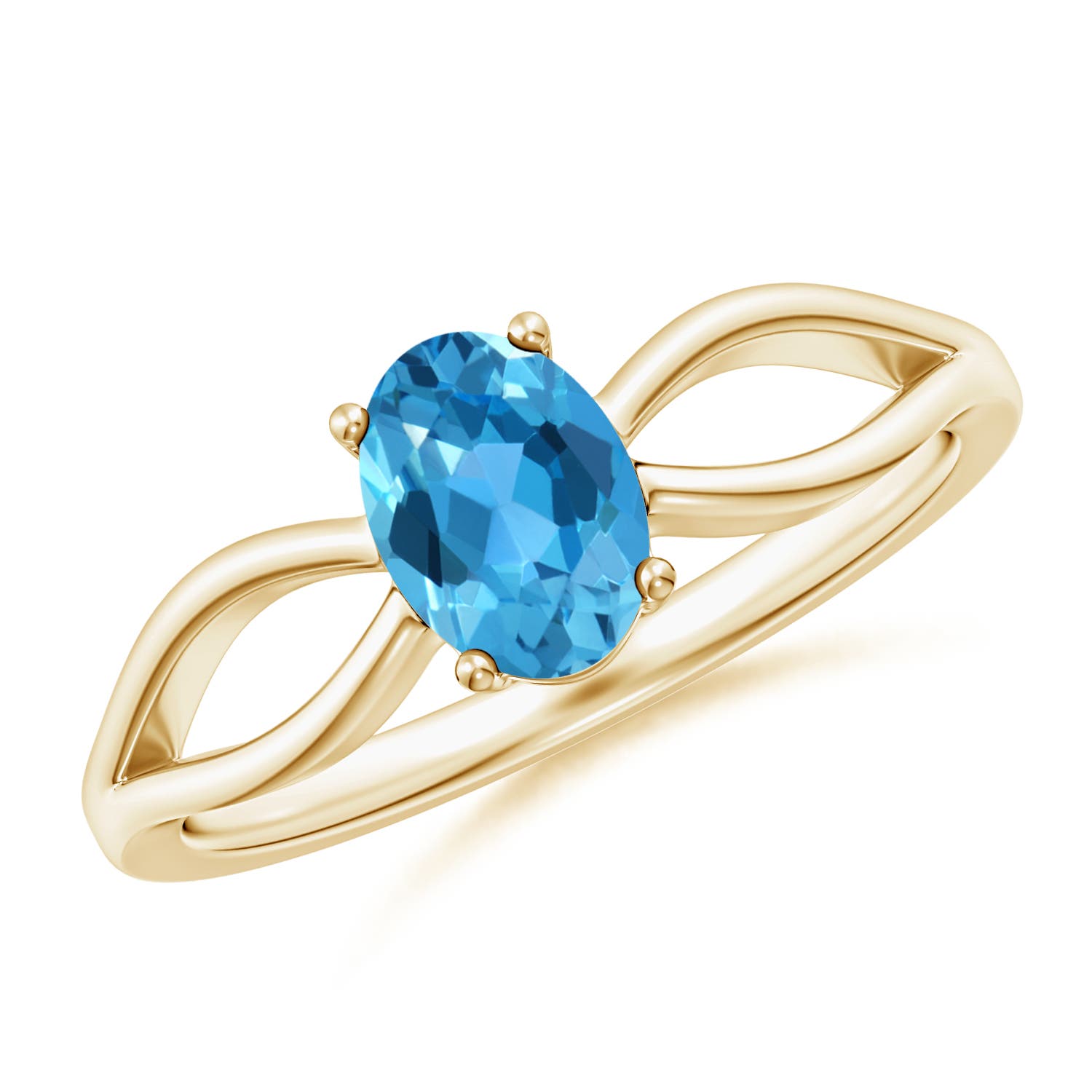 AAA - Swiss Blue Topaz / 0.95 CT / 14 KT Yellow Gold