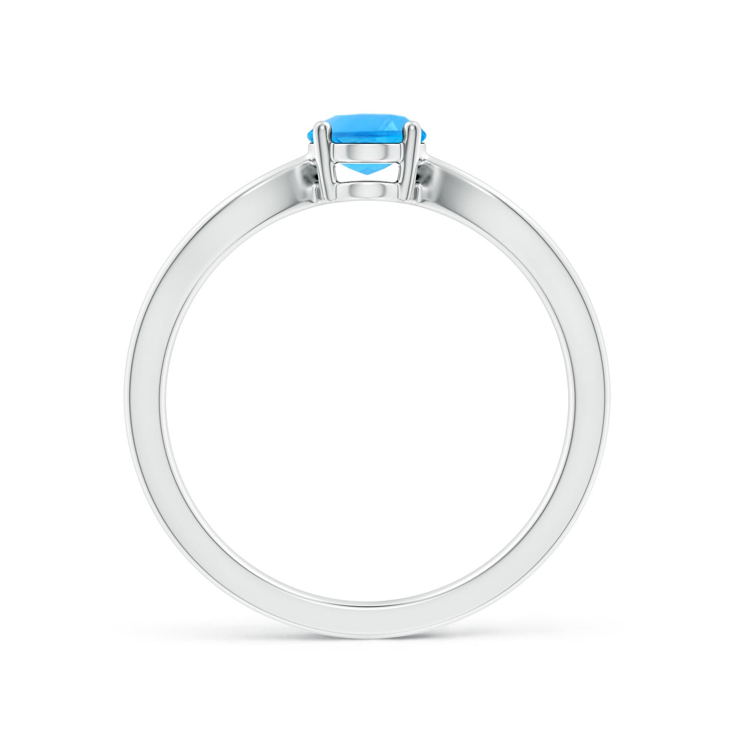 AAAA - Swiss Blue Topaz / 0.95 CT / 14 KT White Gold