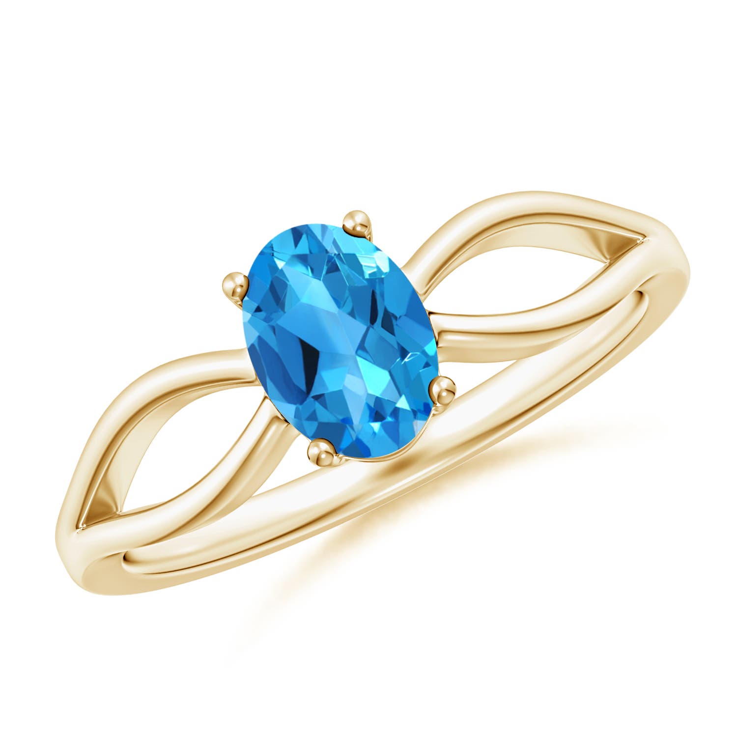 AAAA - Swiss Blue Topaz / 0.95 CT / 14 KT Yellow Gold