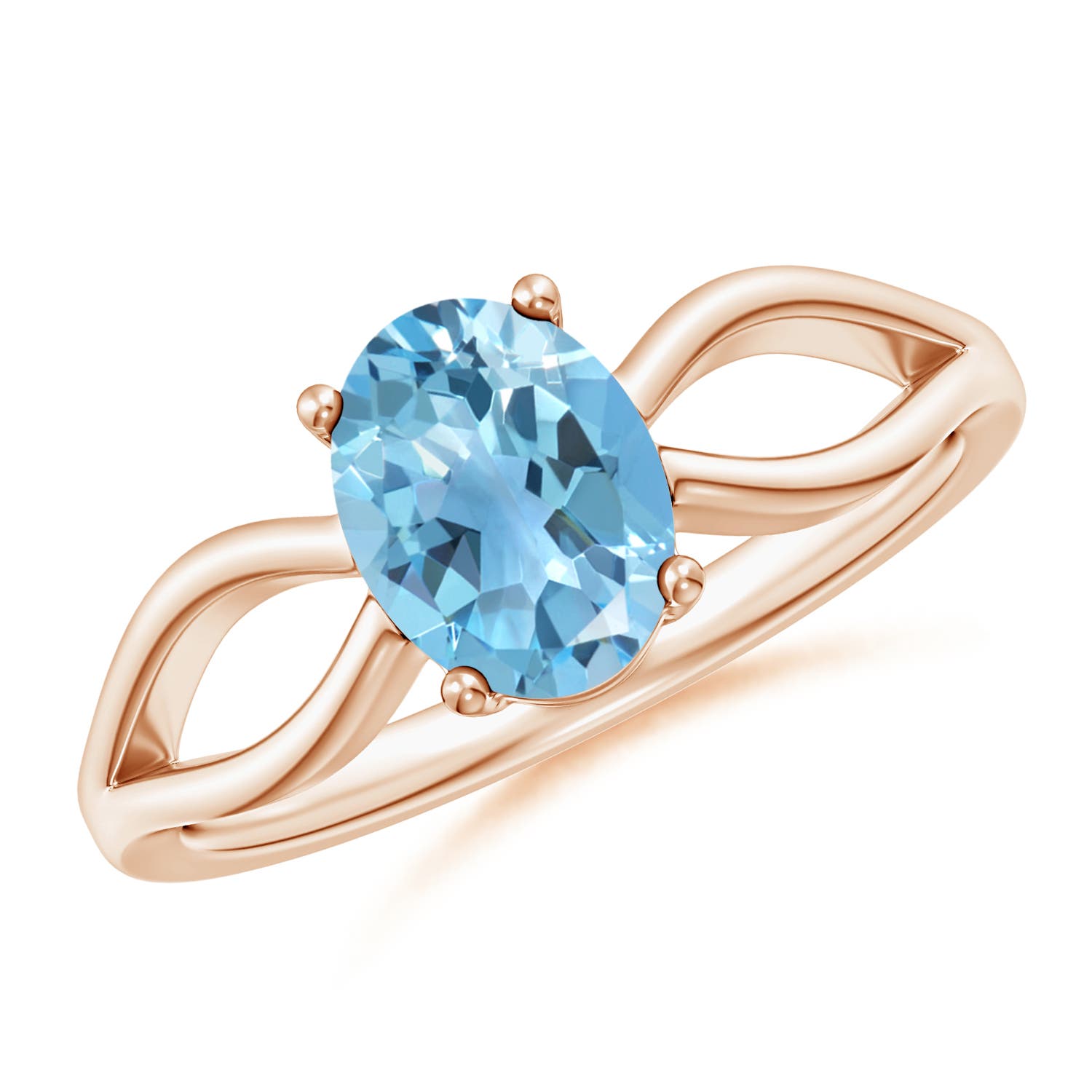 A - Swiss Blue Topaz / 1.5 CT / 14 KT Rose Gold