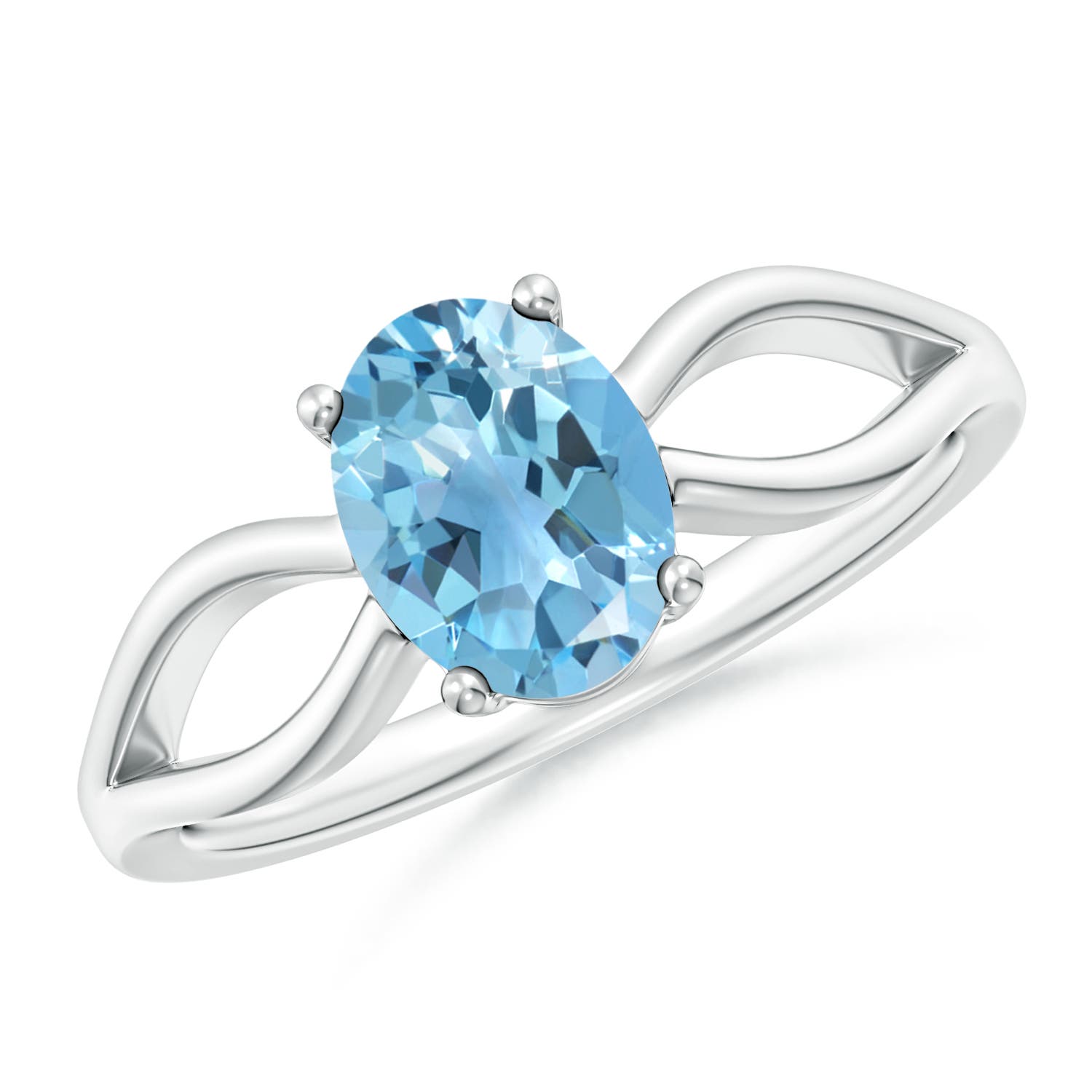 A - Swiss Blue Topaz / 1.5 CT / 14 KT White Gold