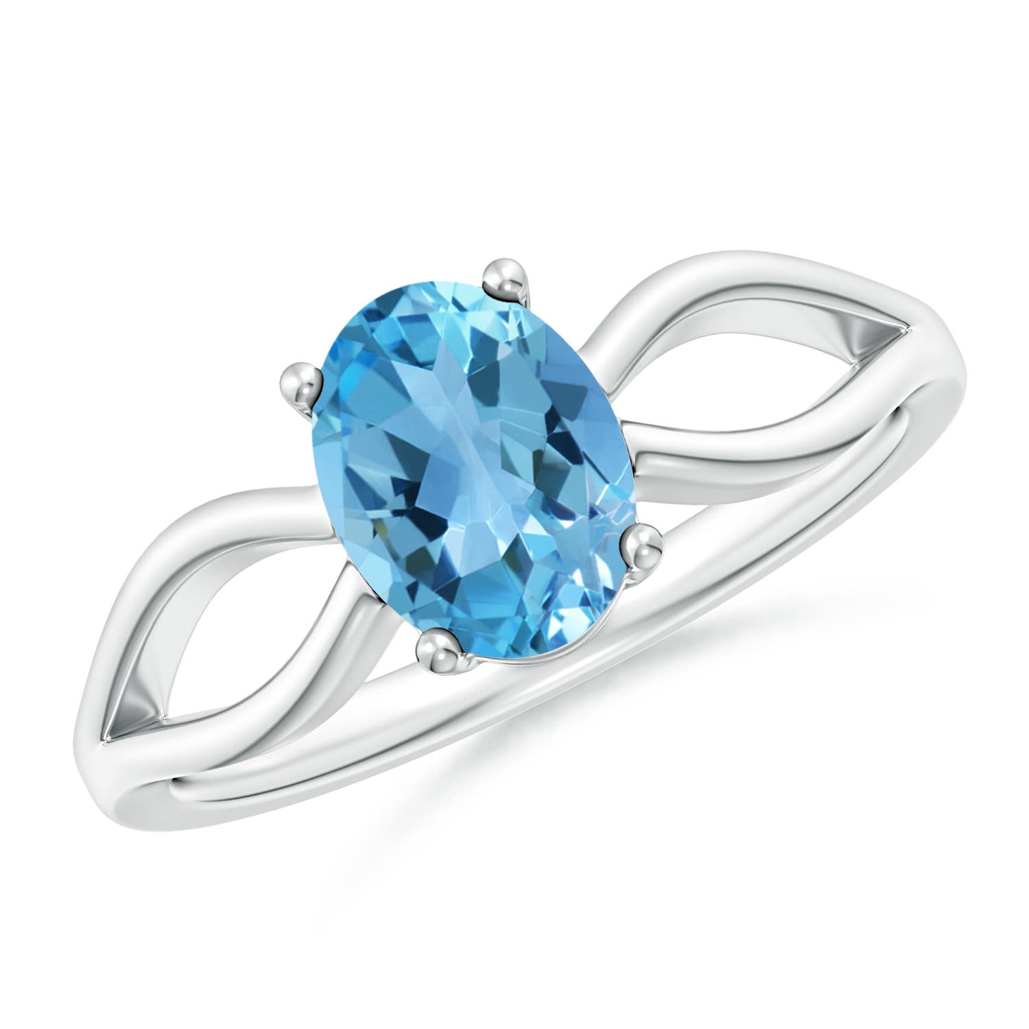 AA - Swiss Blue Topaz / 1.5 CT / 14 KT White Gold