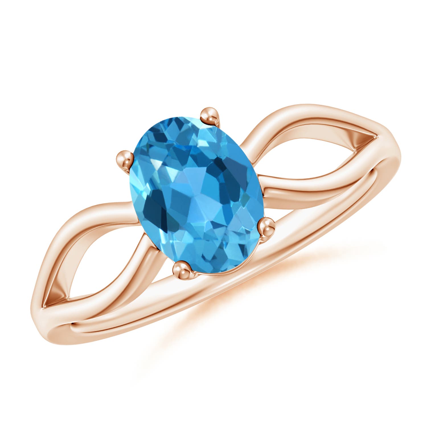 AAA - Swiss Blue Topaz / 1.5 CT / 14 KT Rose Gold