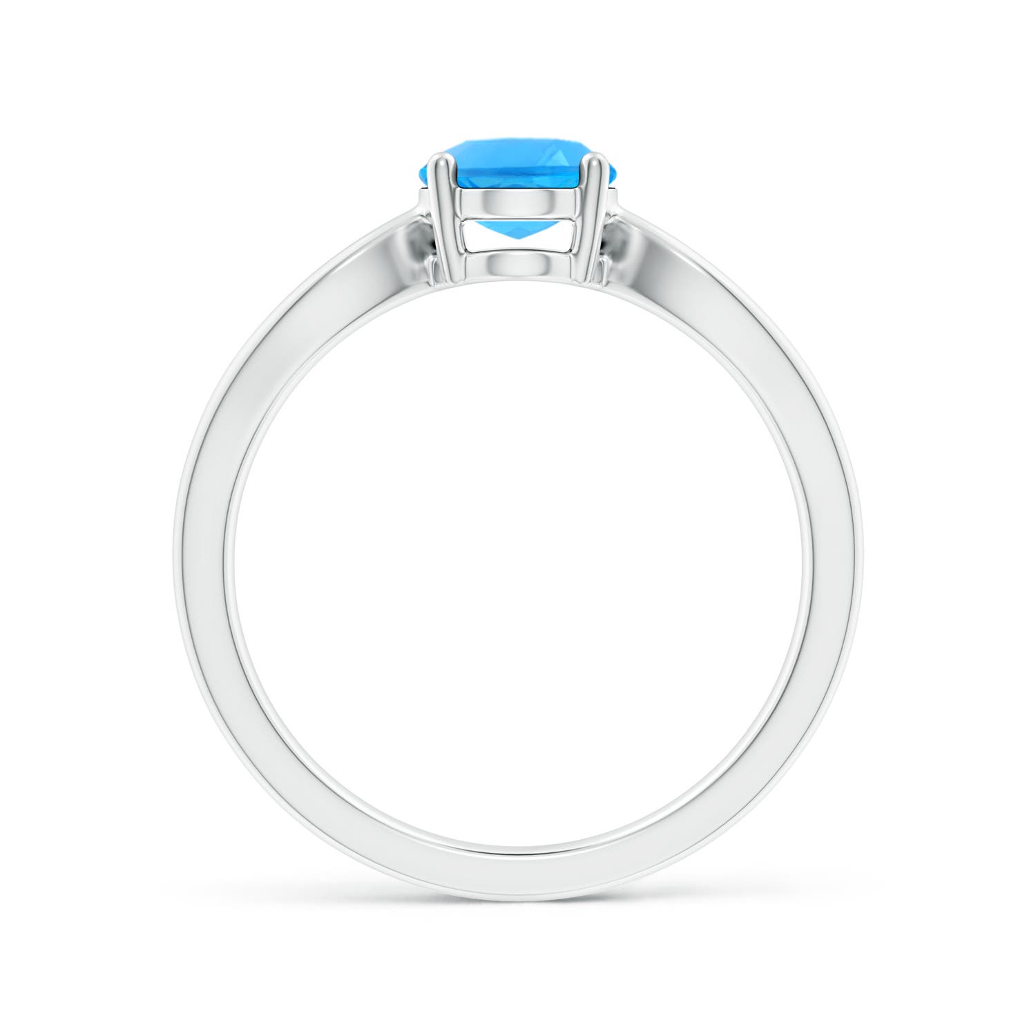 AAAA - Swiss Blue Topaz / 1.5 CT / 14 KT White Gold