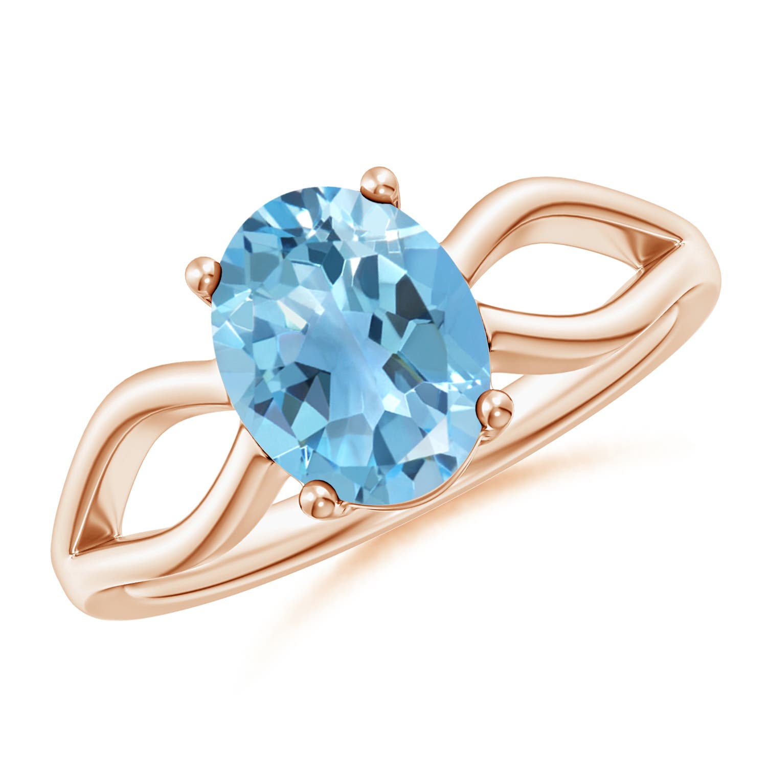 A - Swiss Blue Topaz / 2.25 CT / 14 KT Rose Gold