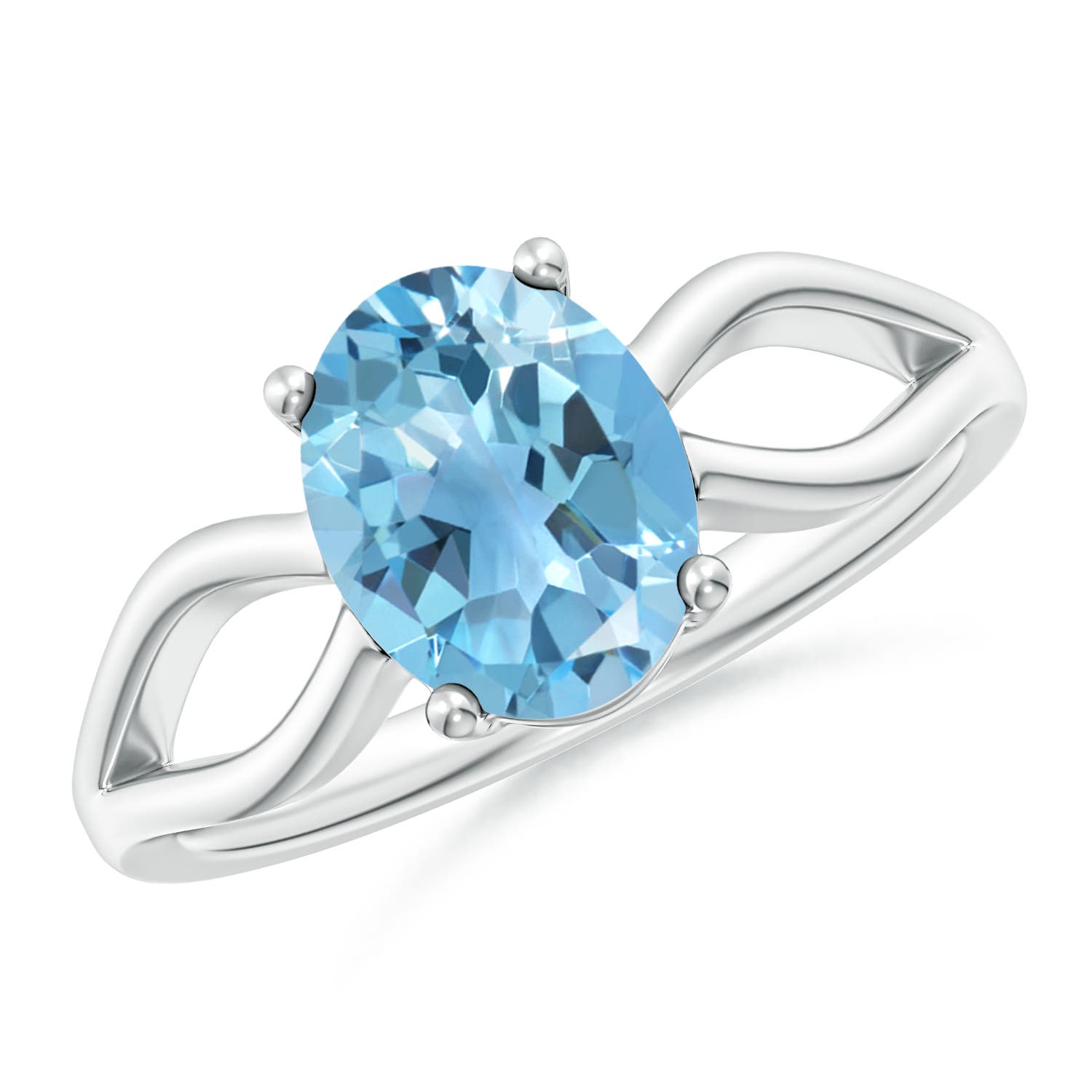 A - Swiss Blue Topaz / 2.25 CT / 14 KT White Gold