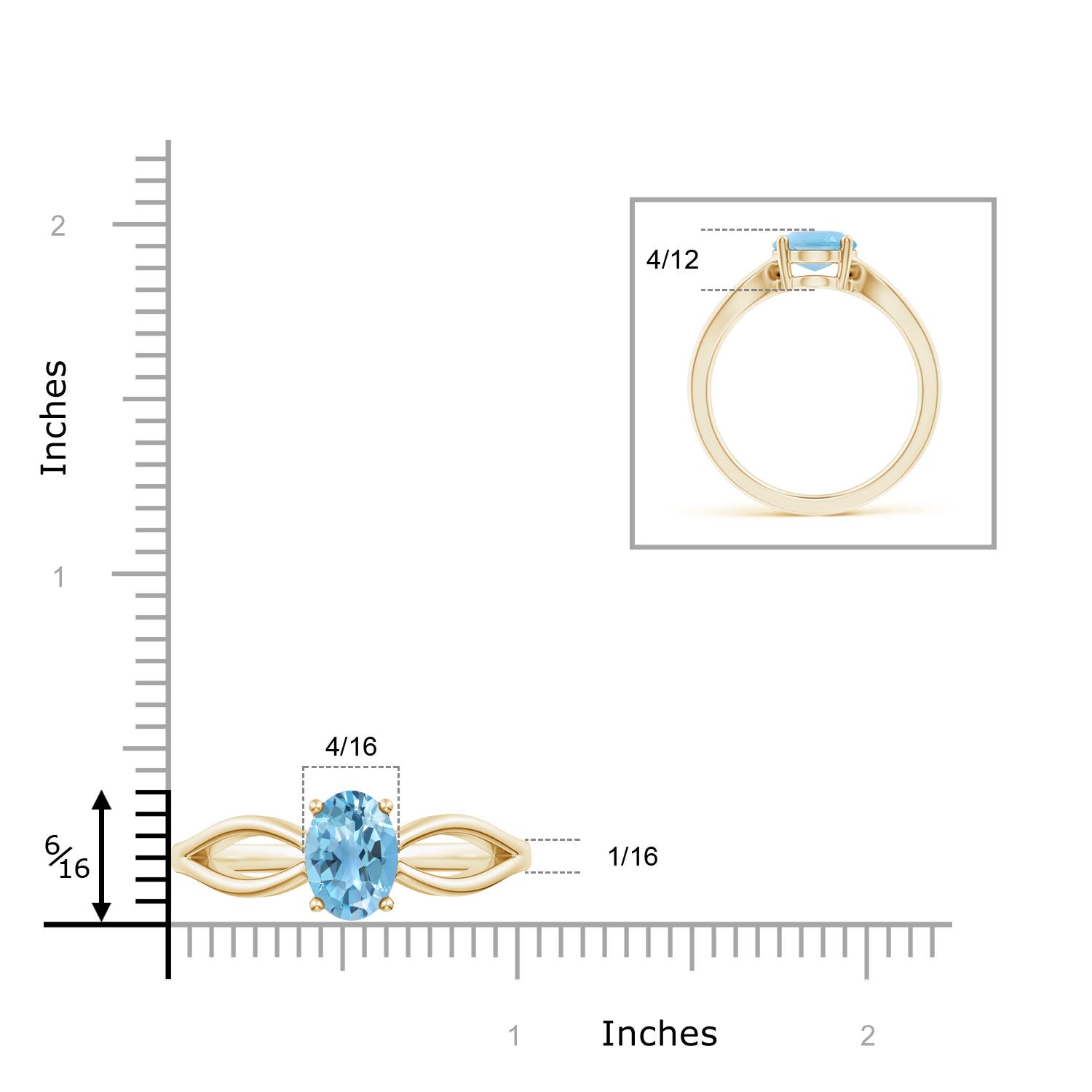 A - Swiss Blue Topaz / 2.25 CT / 14 KT Yellow Gold