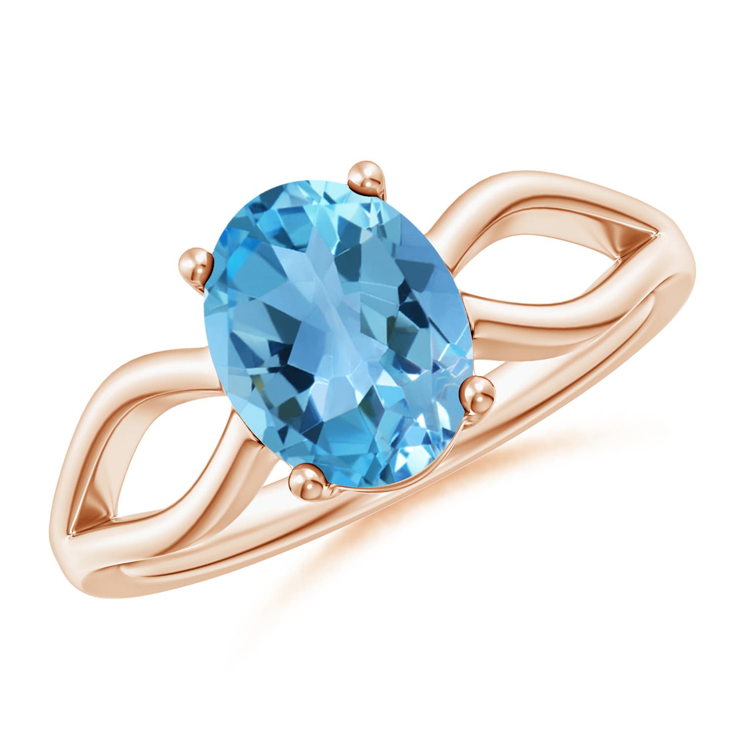 AA - Swiss Blue Topaz / 2.25 CT / 14 KT Rose Gold