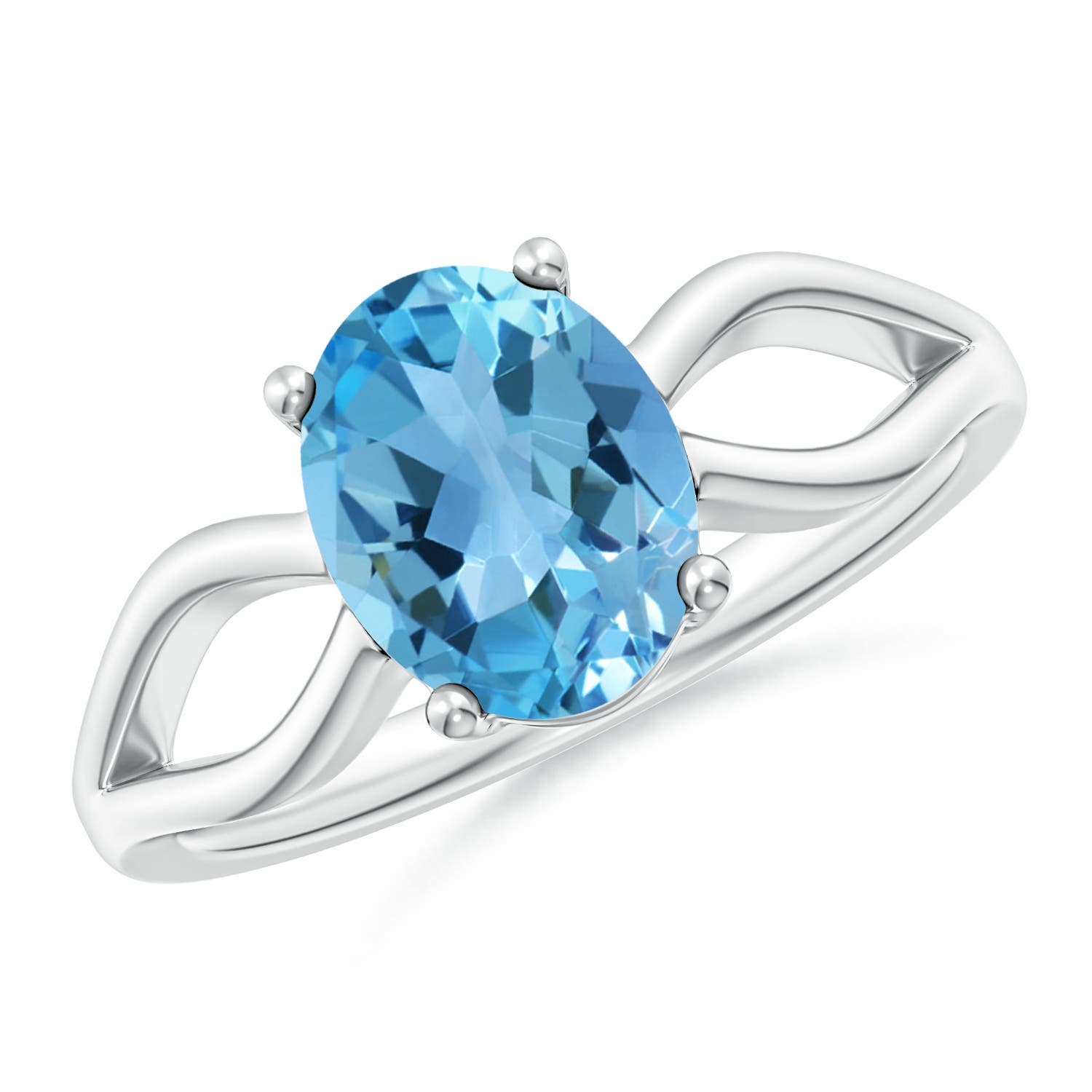 AA - Swiss Blue Topaz / 2.25 CT / 14 KT White Gold