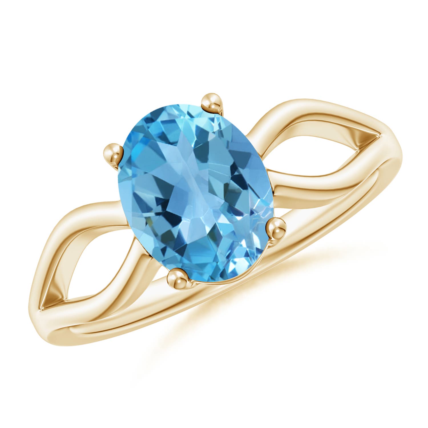 AA - Swiss Blue Topaz / 2.25 CT / 14 KT Yellow Gold