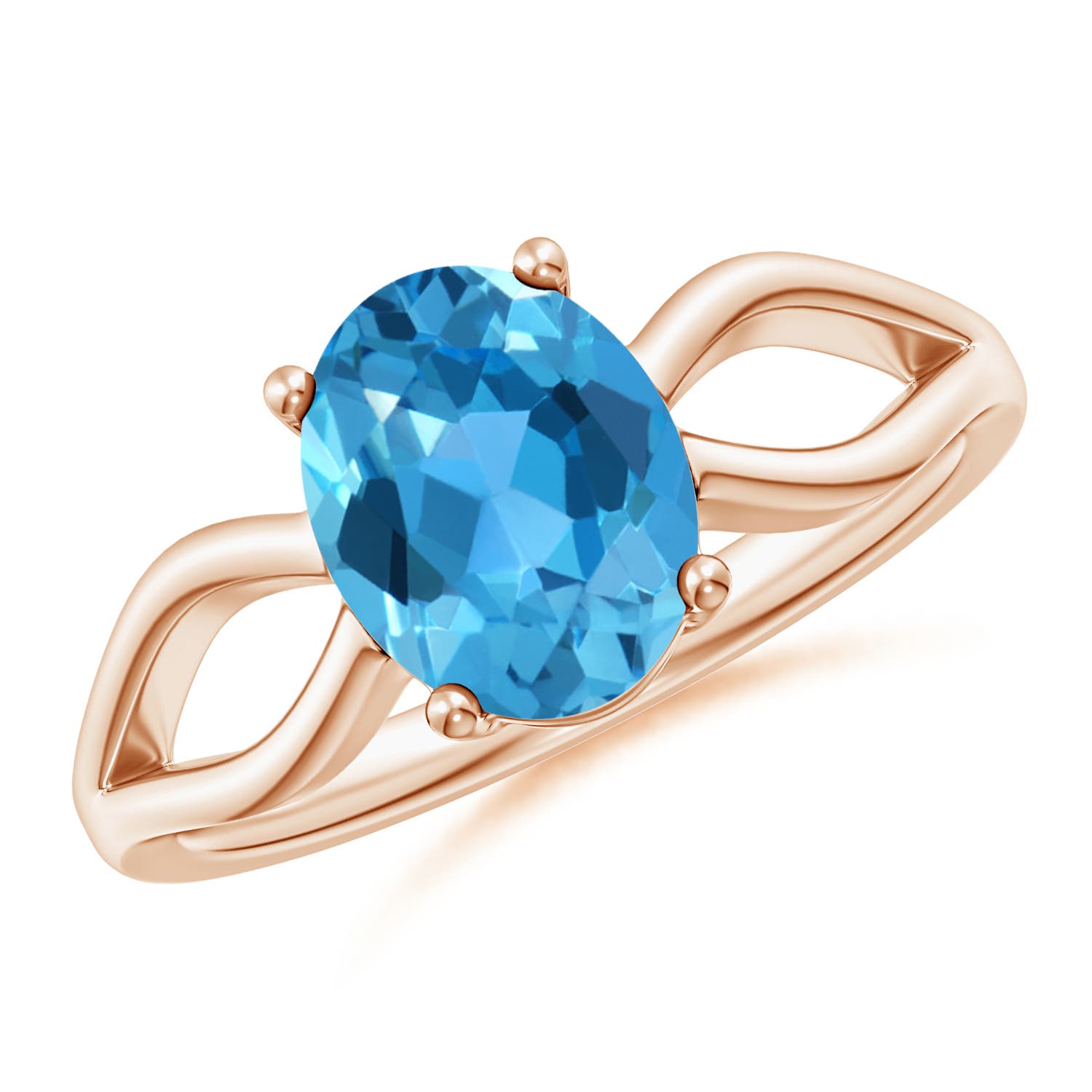 AAA - Swiss Blue Topaz / 2.25 CT / 14 KT Rose Gold