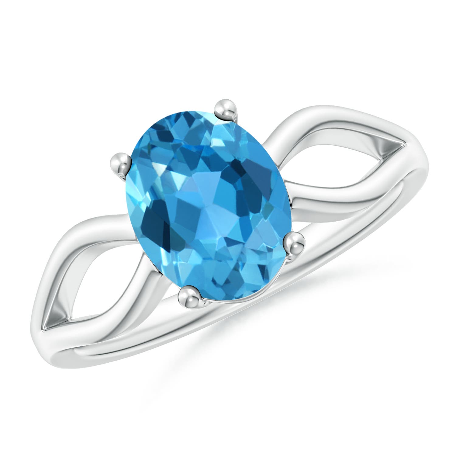 AAA - Swiss Blue Topaz / 2.25 CT / 14 KT White Gold