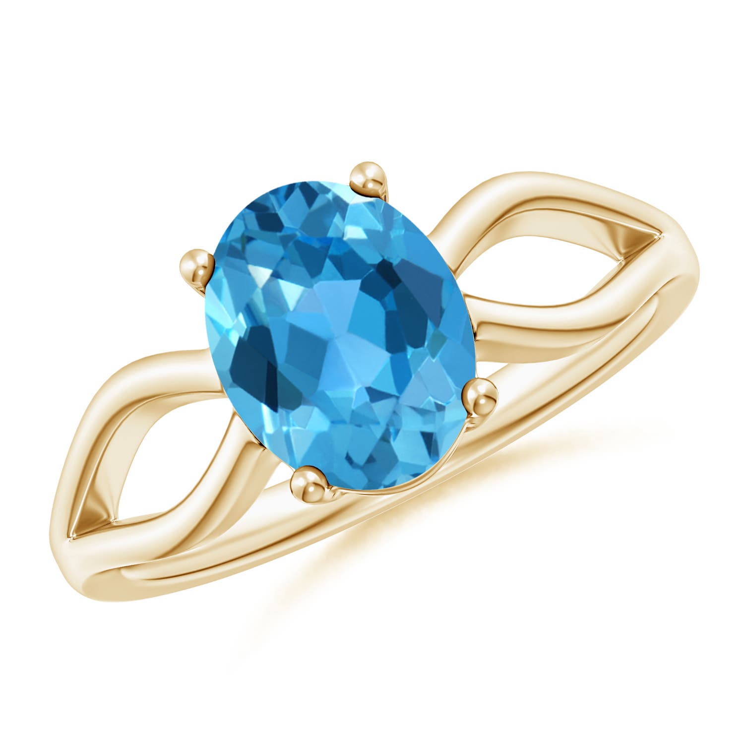 AAA - Swiss Blue Topaz / 2.25 CT / 14 KT Yellow Gold