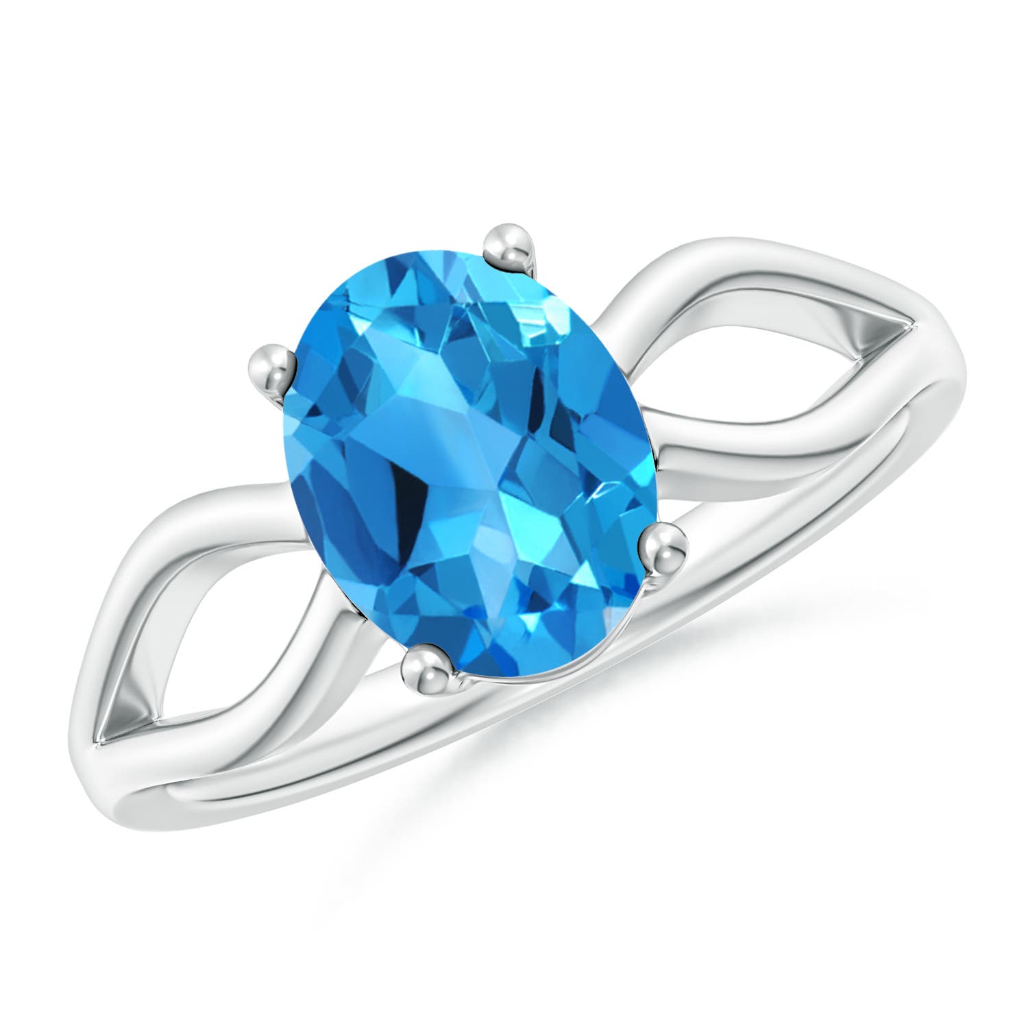 AAAA - Swiss Blue Topaz / 2.25 CT / 14 KT White Gold