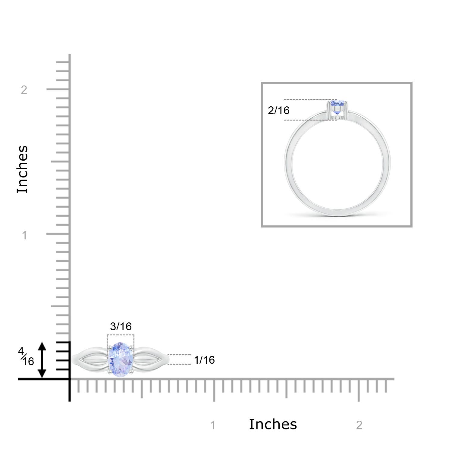 A - Tanzanite / 0.45 CT / 14 KT White Gold