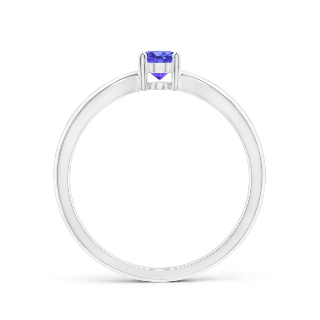 6x4mm AAA Prong-Set Solitaire Tanzanite Split Shank Ring in White Gold Side-1