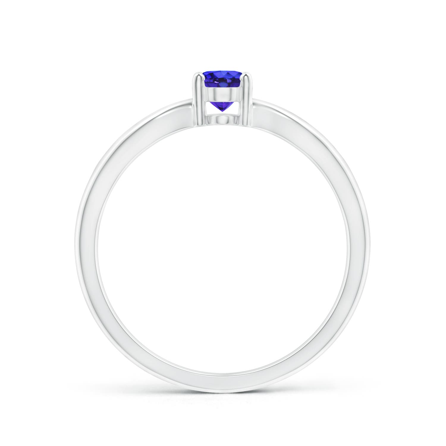 AAAA - Tanzanite / 0.45 CT / 14 KT White Gold