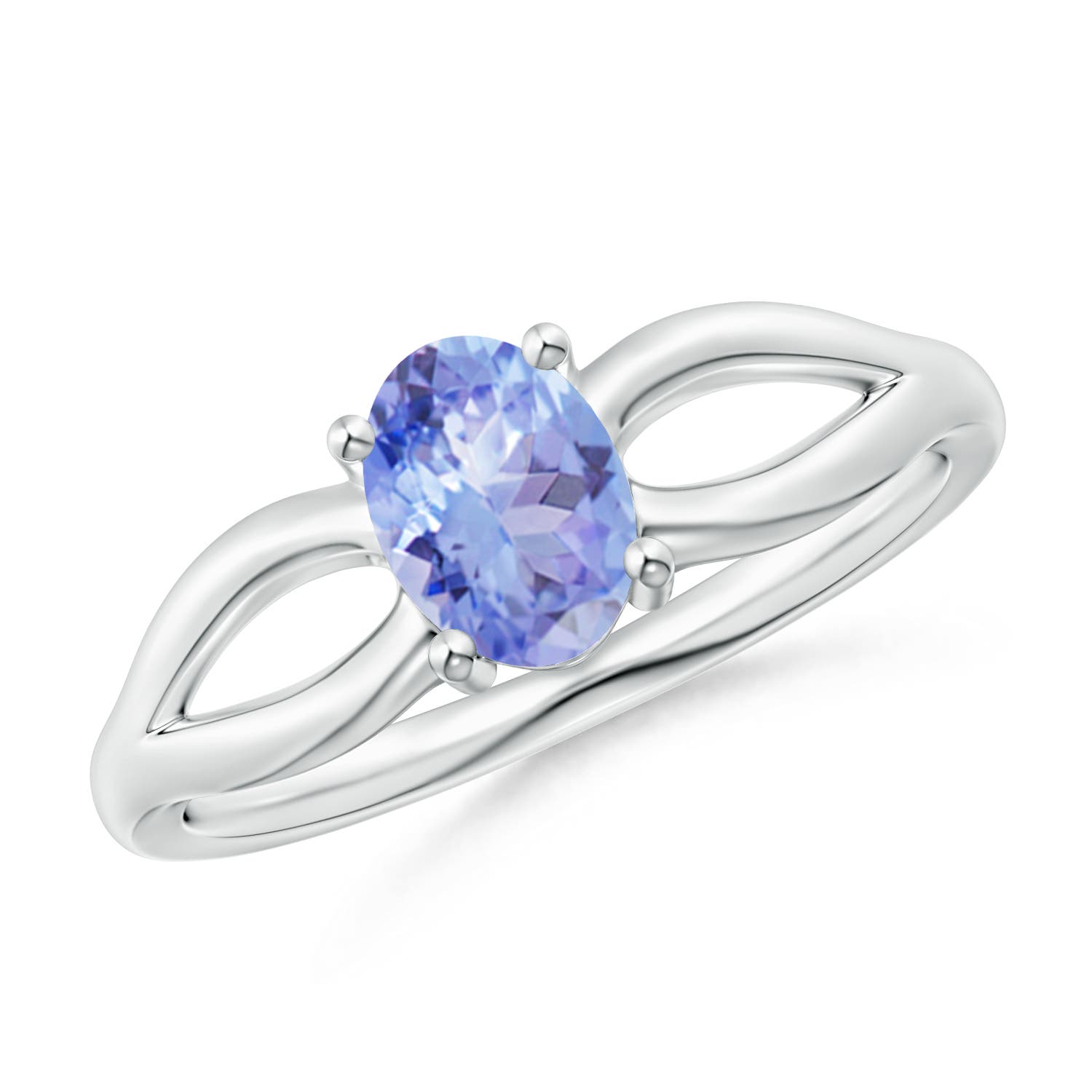 A - Tanzanite / 0.8 CT / 14 KT White Gold