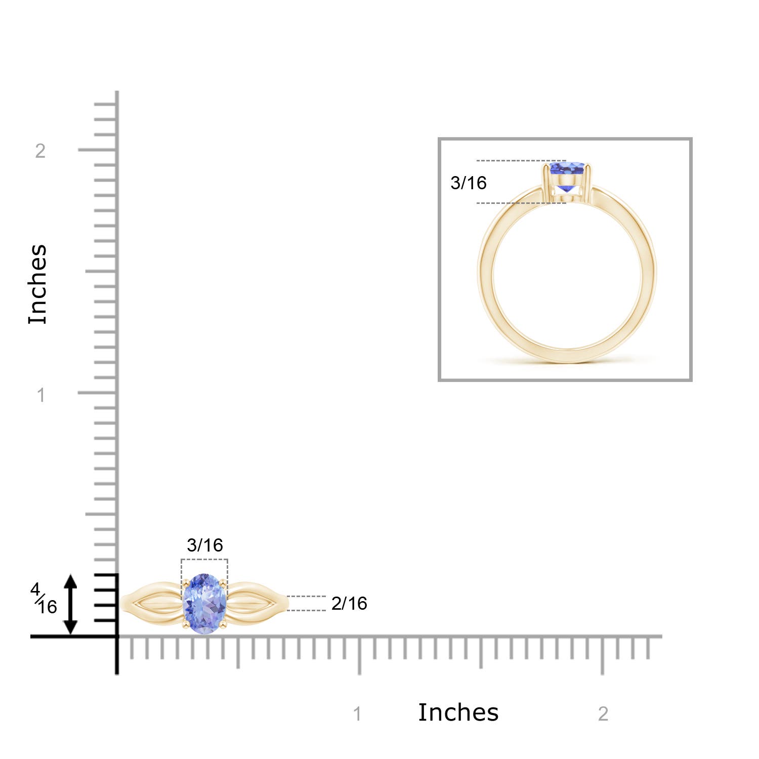 A - Tanzanite / 0.8 CT / 14 KT Yellow Gold