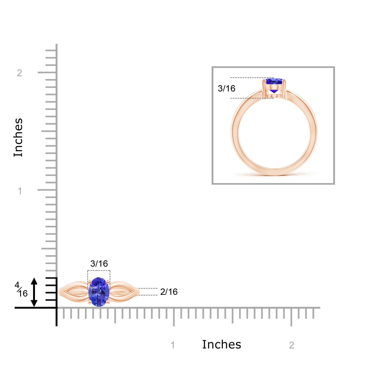 AAA - Tanzanite / 0.8 CT / 14 KT Rose Gold