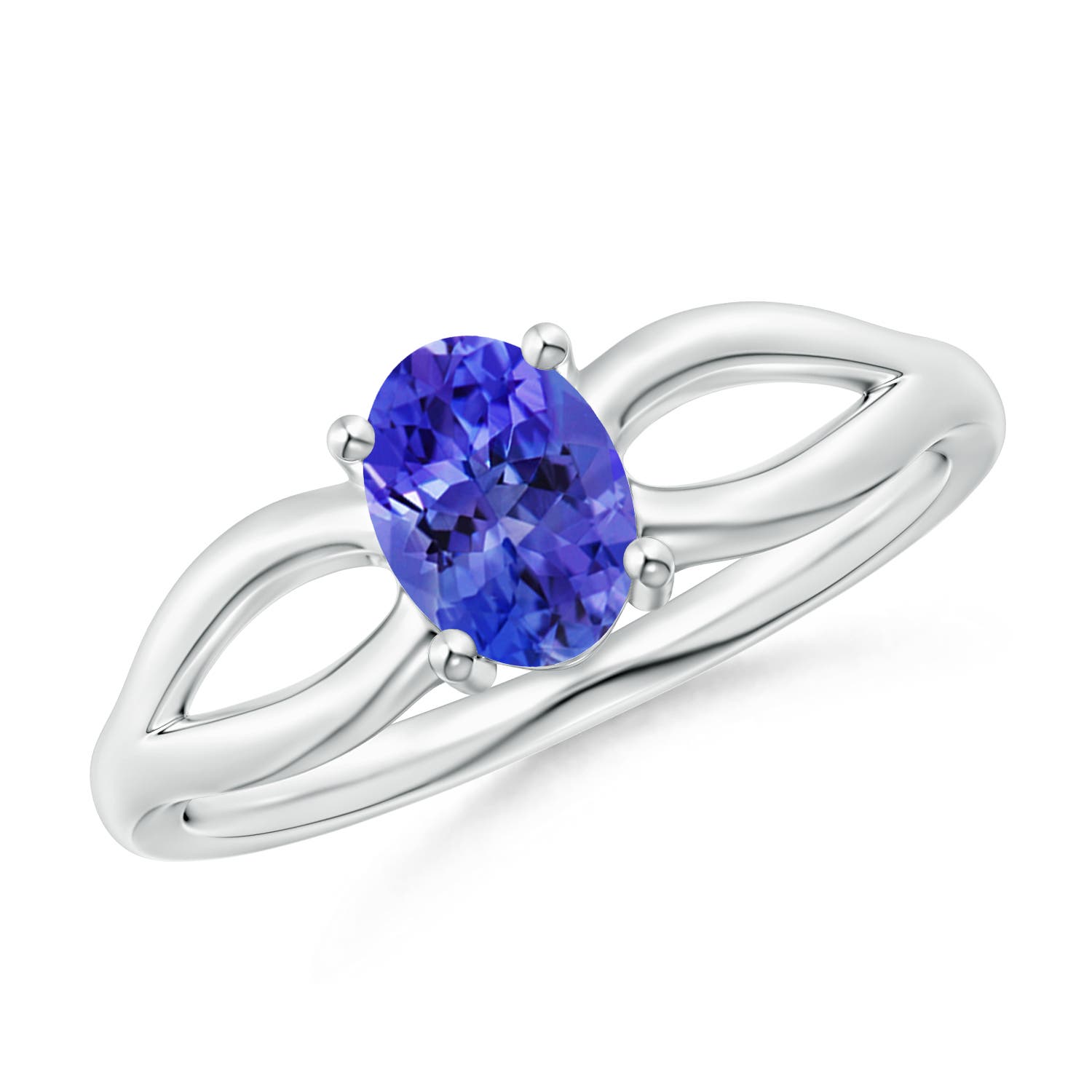 AAA - Tanzanite / 0.8 CT / 14 KT White Gold