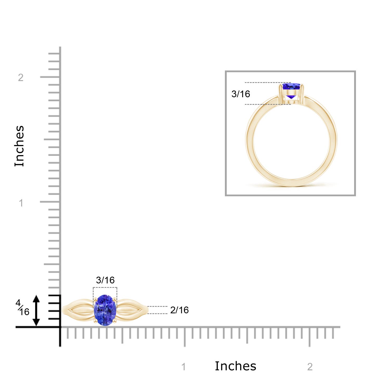 AAA - Tanzanite / 0.8 CT / 14 KT Yellow Gold