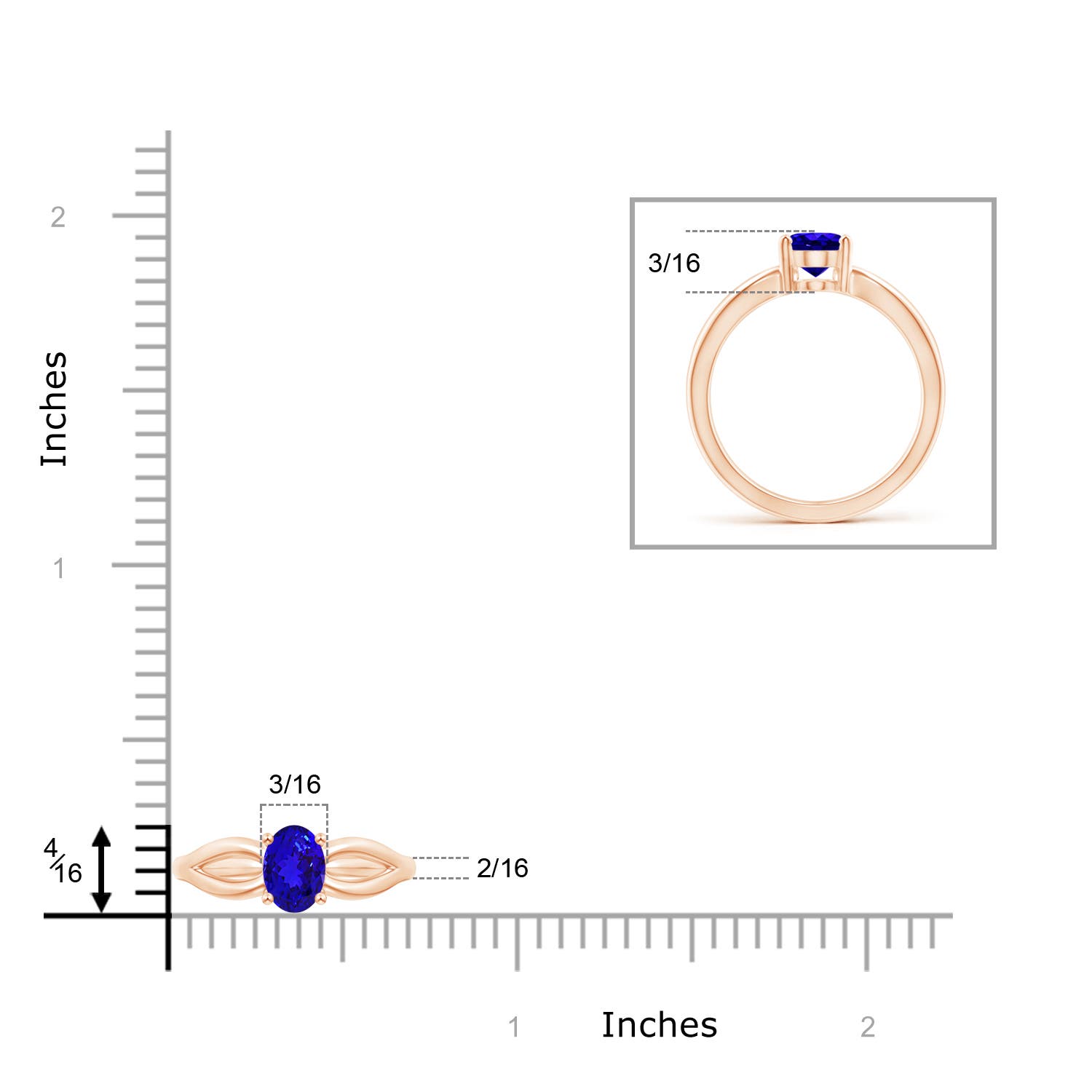 AAAA - Tanzanite / 0.8 CT / 14 KT Rose Gold