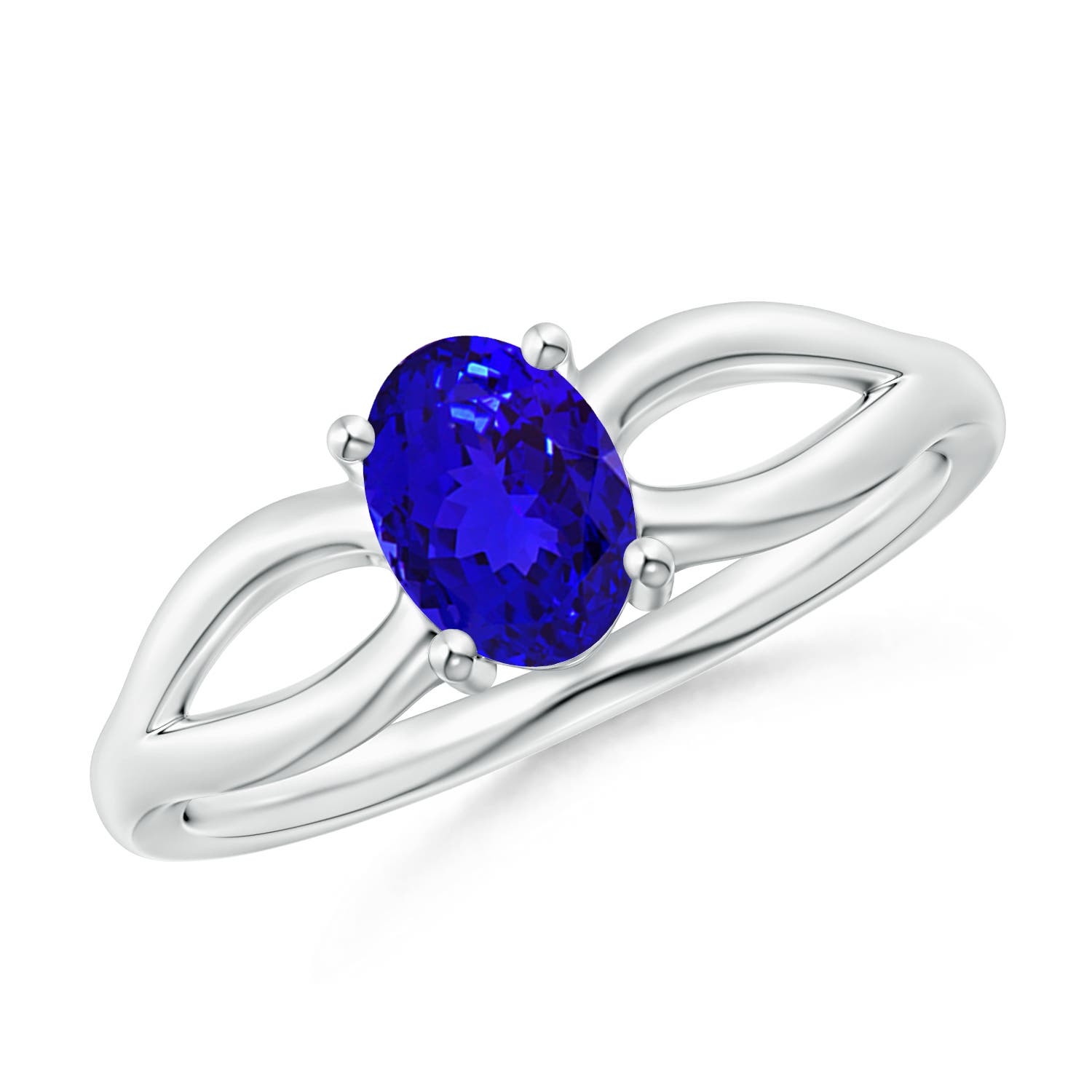 AAAA - Tanzanite / 0.8 CT / 14 KT White Gold