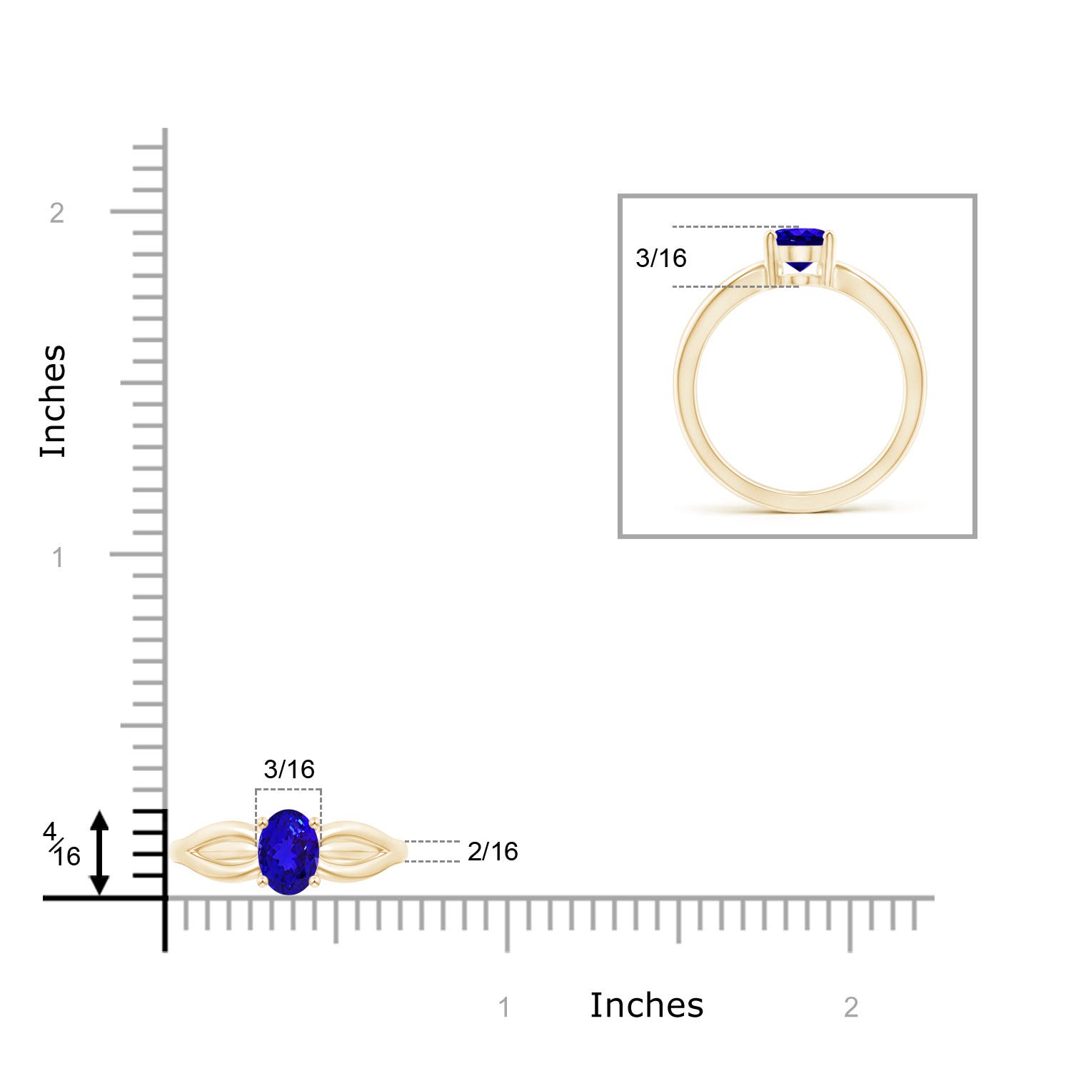 AAAA - Tanzanite / 0.8 CT / 14 KT Yellow Gold